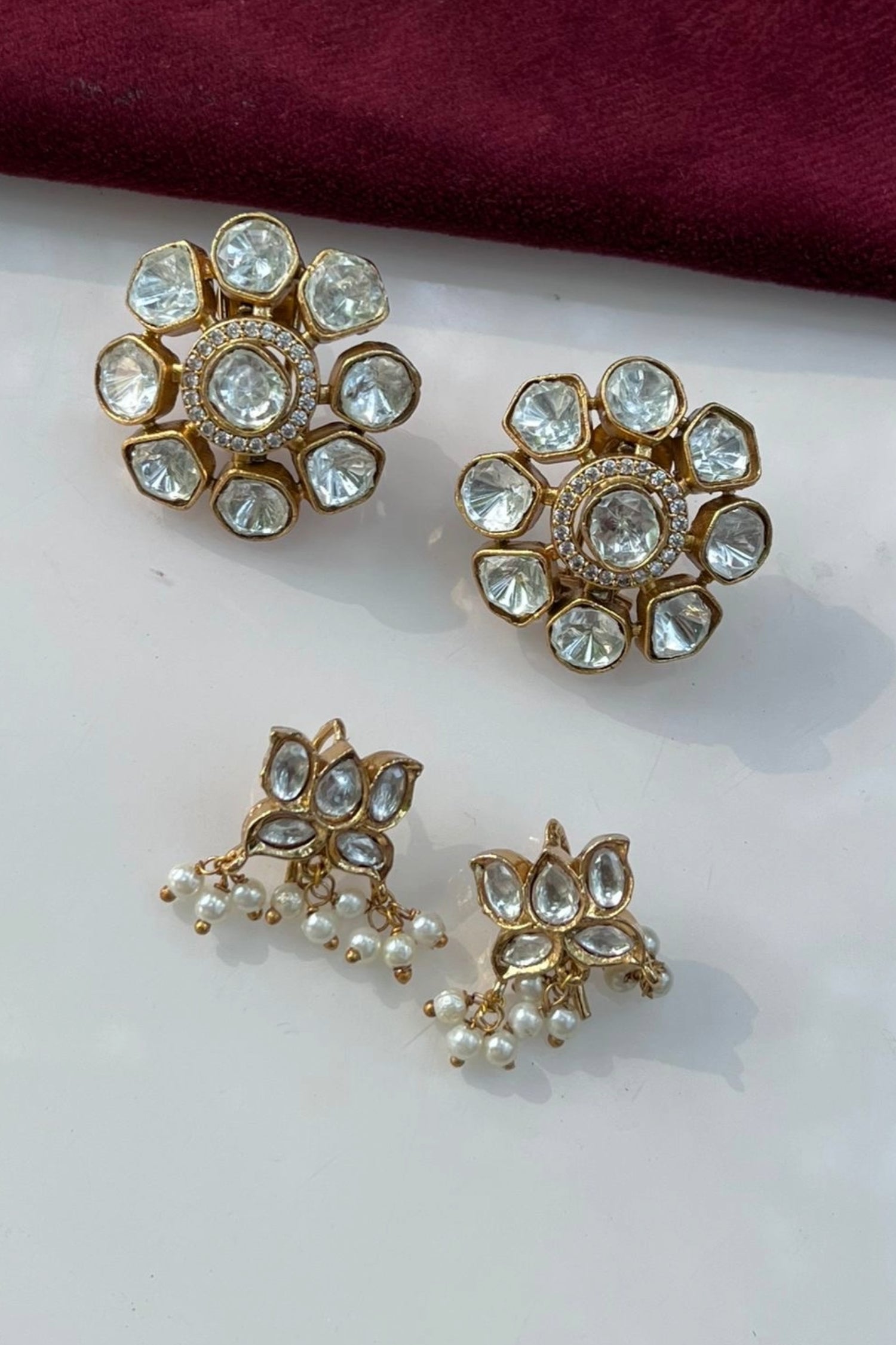 Gold Plated Studs with Earcuffs