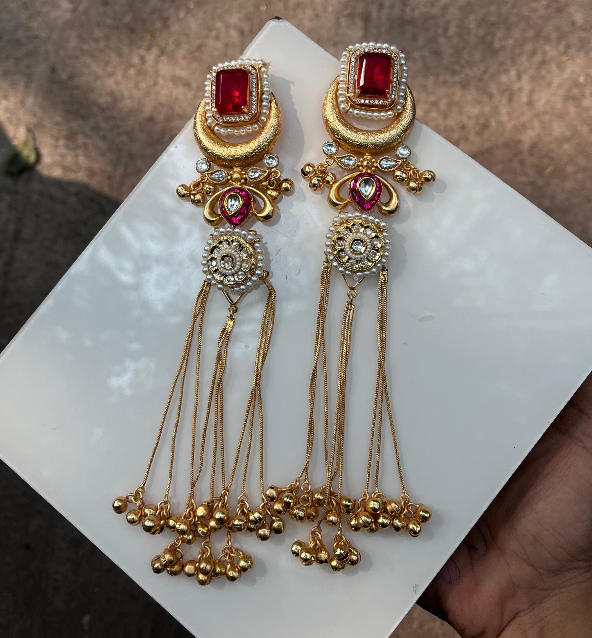 Sarini Gold Plated Long Earrings