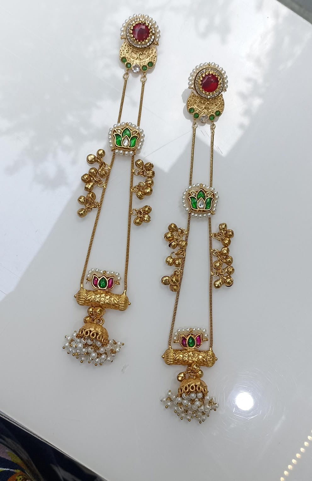 Preeteeshi Gold Plated Long Earrings