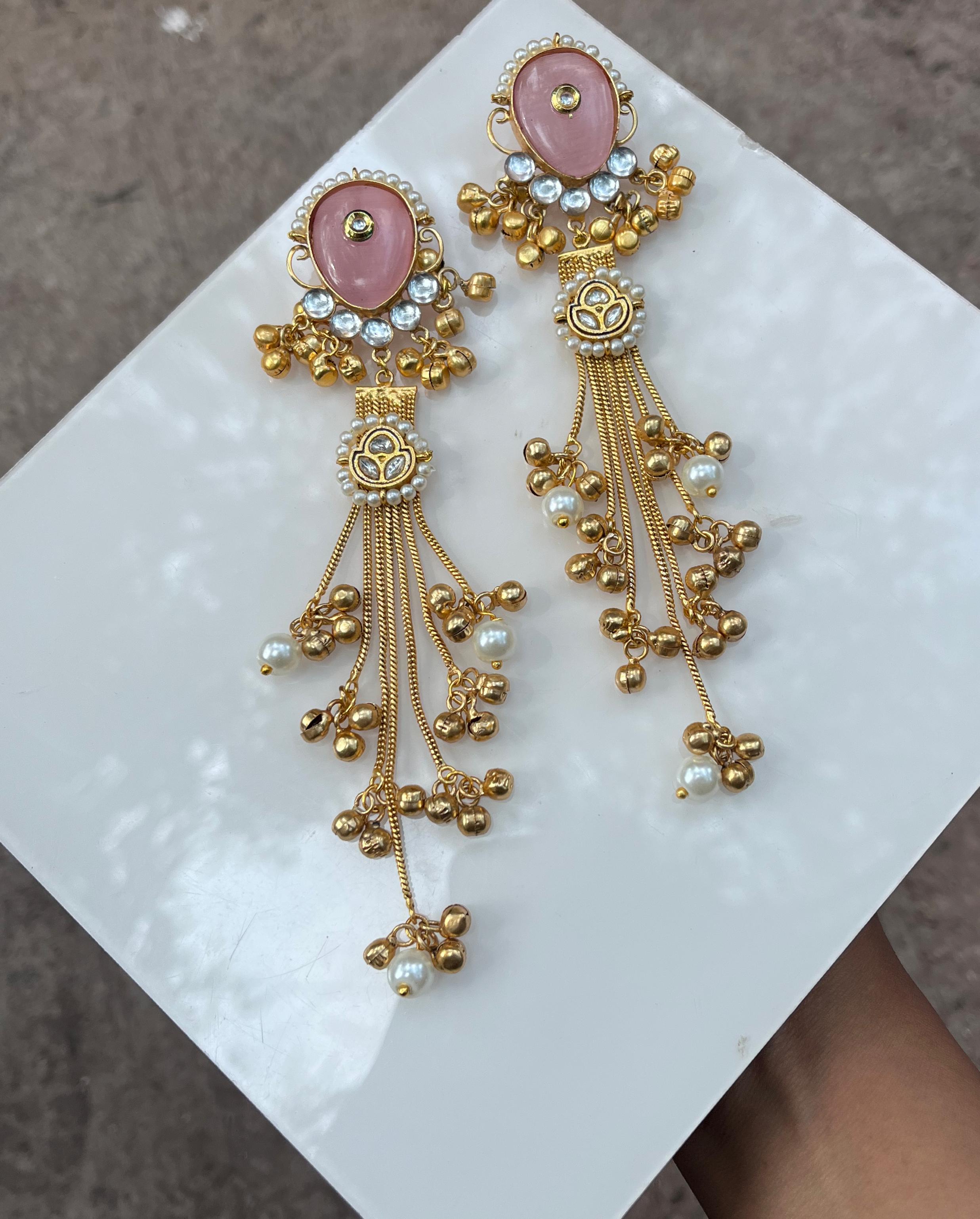 Kreesha Gold Plated Long Earrings