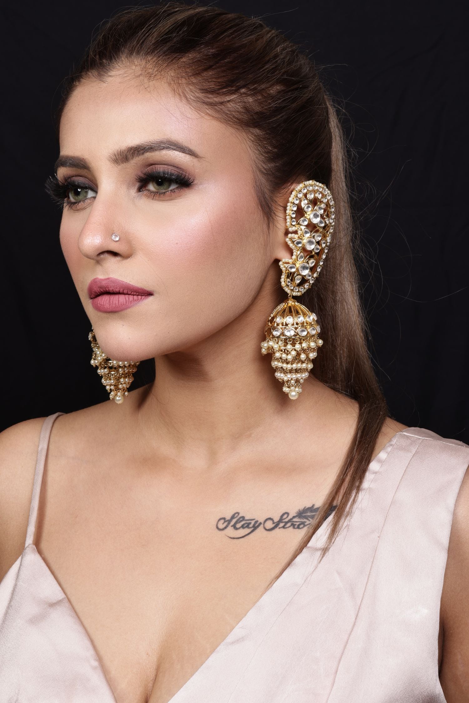 Zeenat Gold Earrings