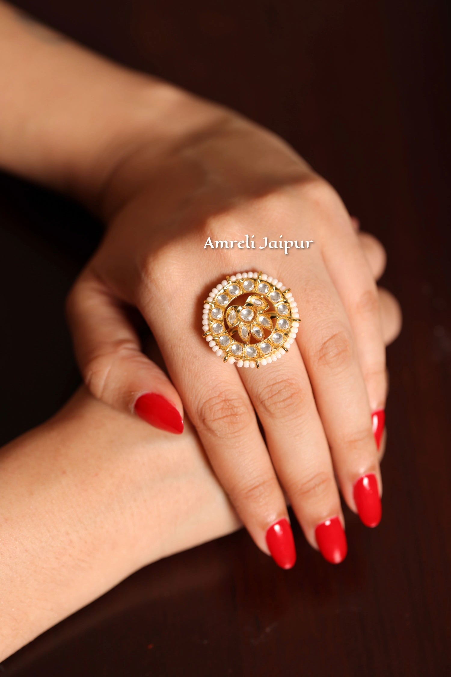 Vrinya Kundan Adjustable Ring