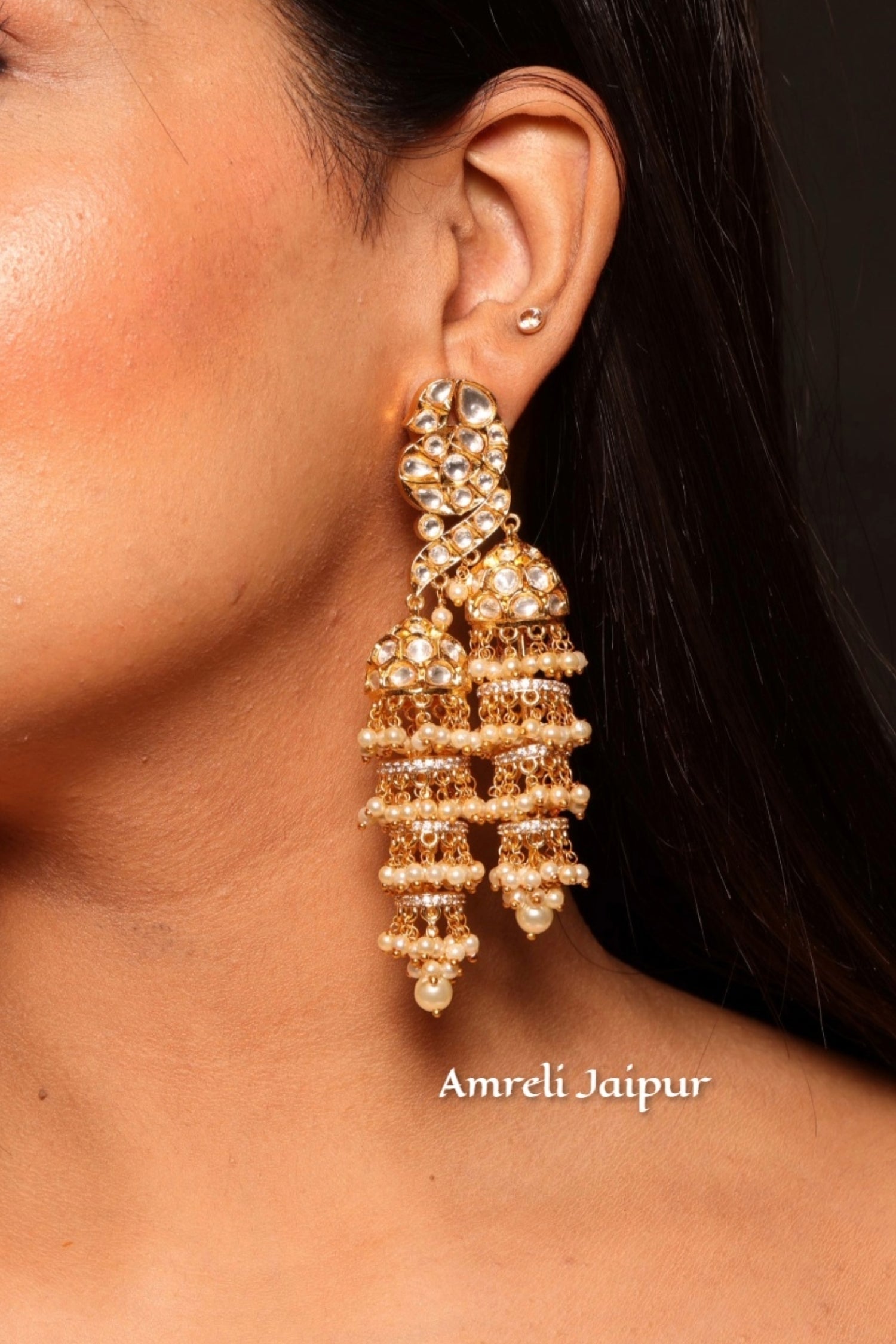 Huma Gold Cluster Earrings