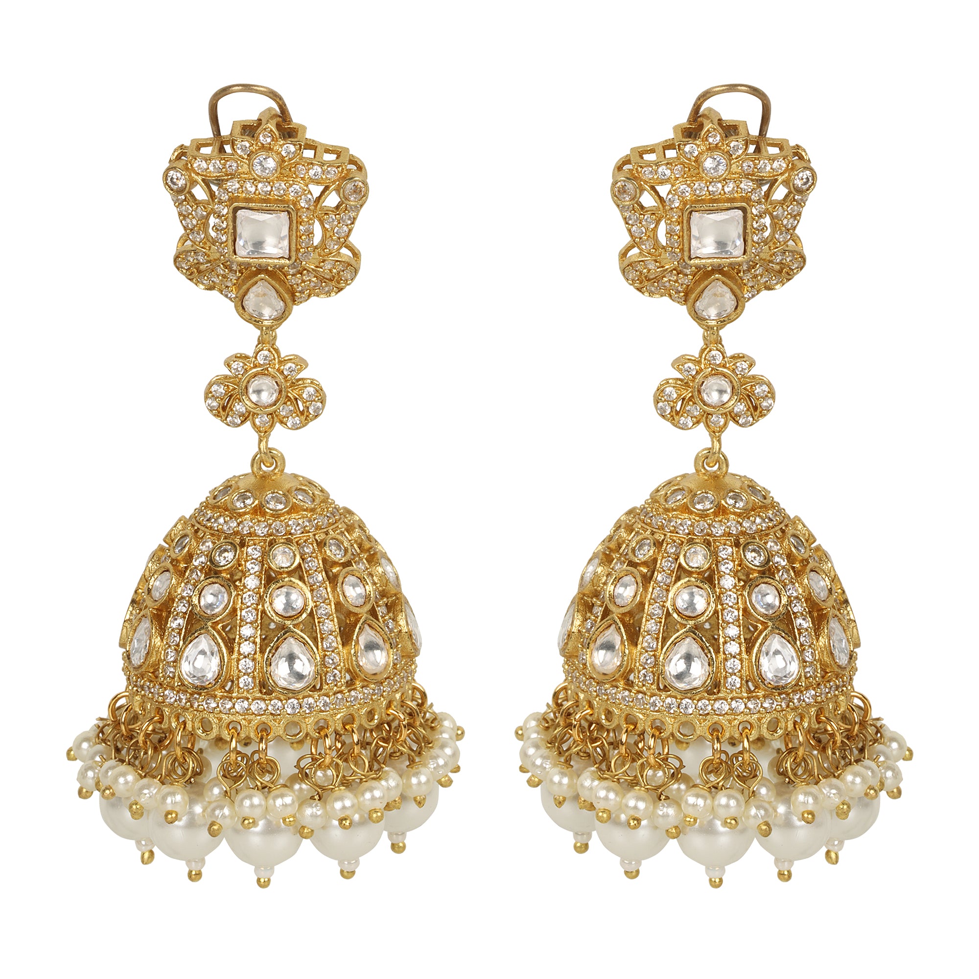 Amika Polki Gold Earrings