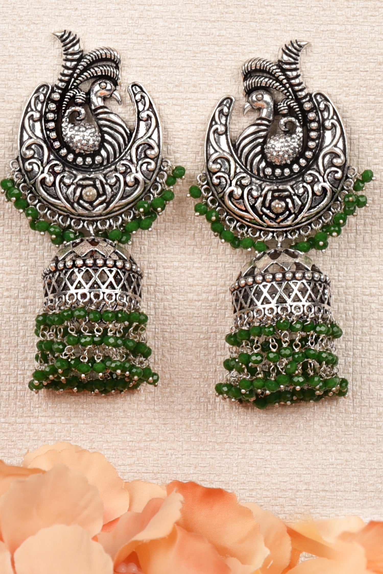 Freya Silver Jhumkas