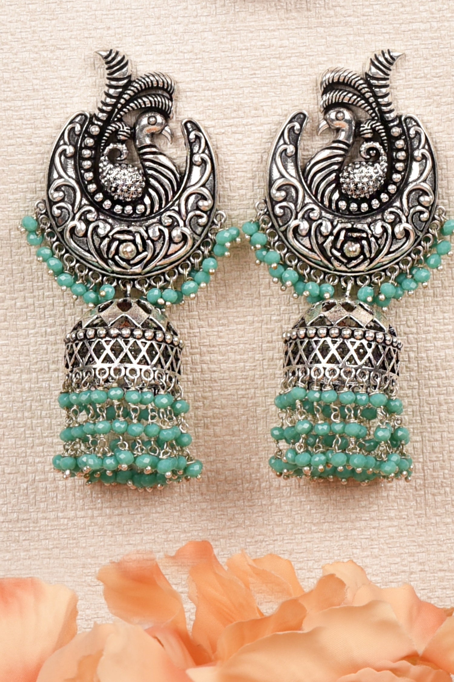 Freya Silver Jhumkas