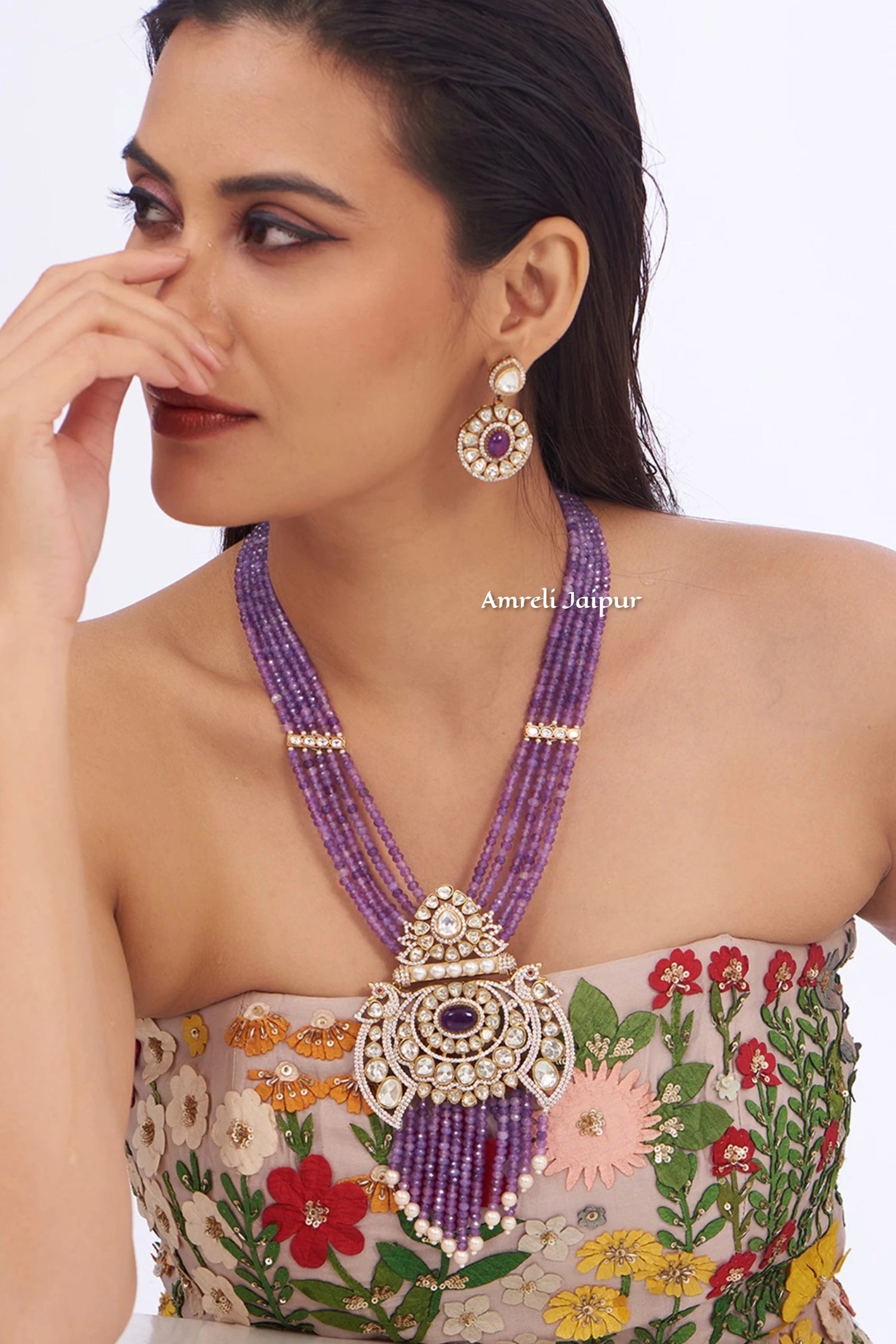 Hoor Purple Necklace Set