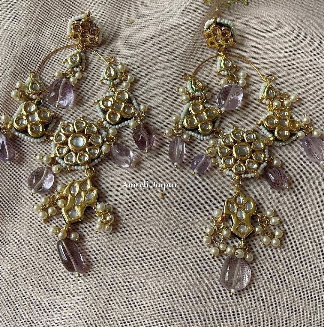 Vidula Kundan Chandbali Earrings