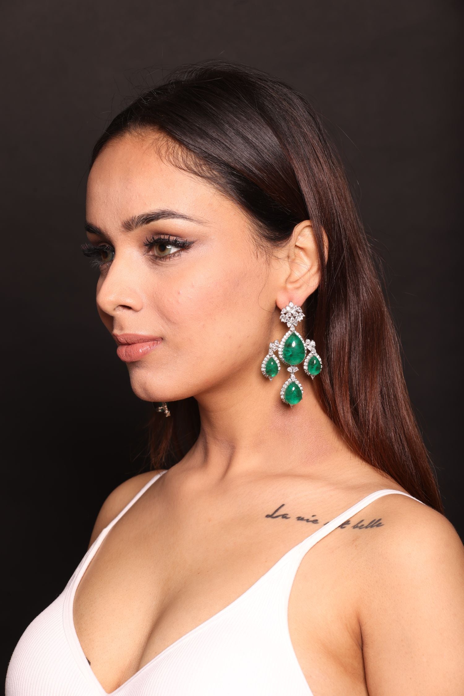 Mabel Doublet Green Earrings