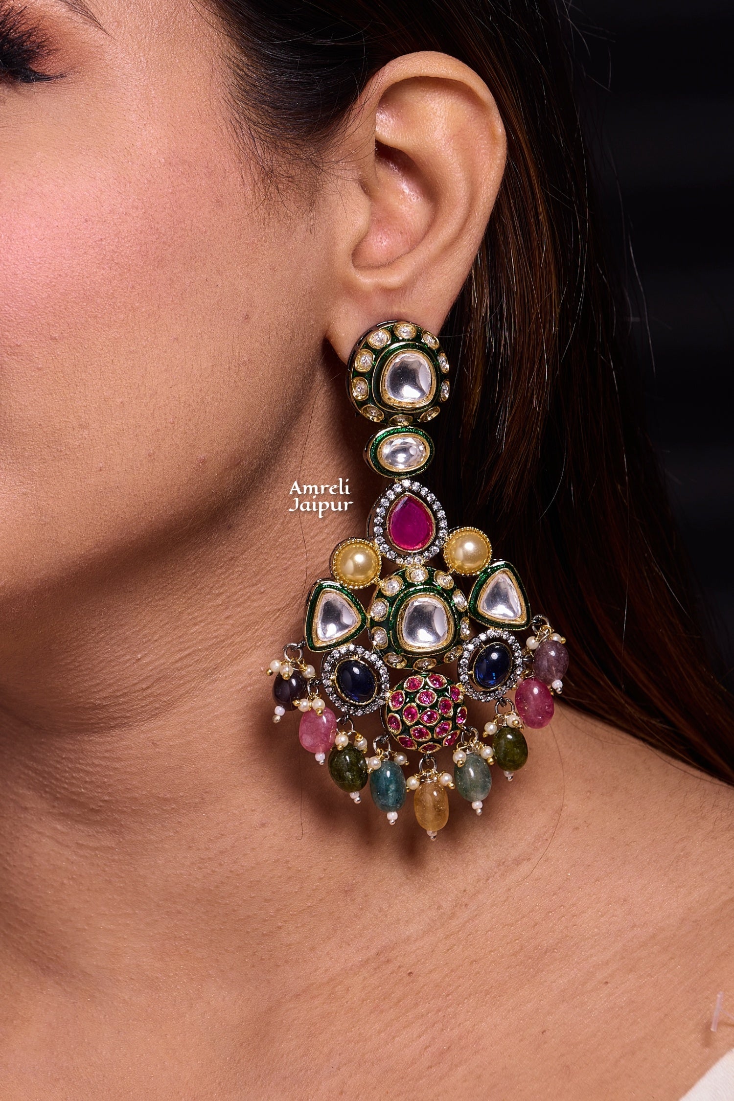 Jheel Multicolored Polki Earrings