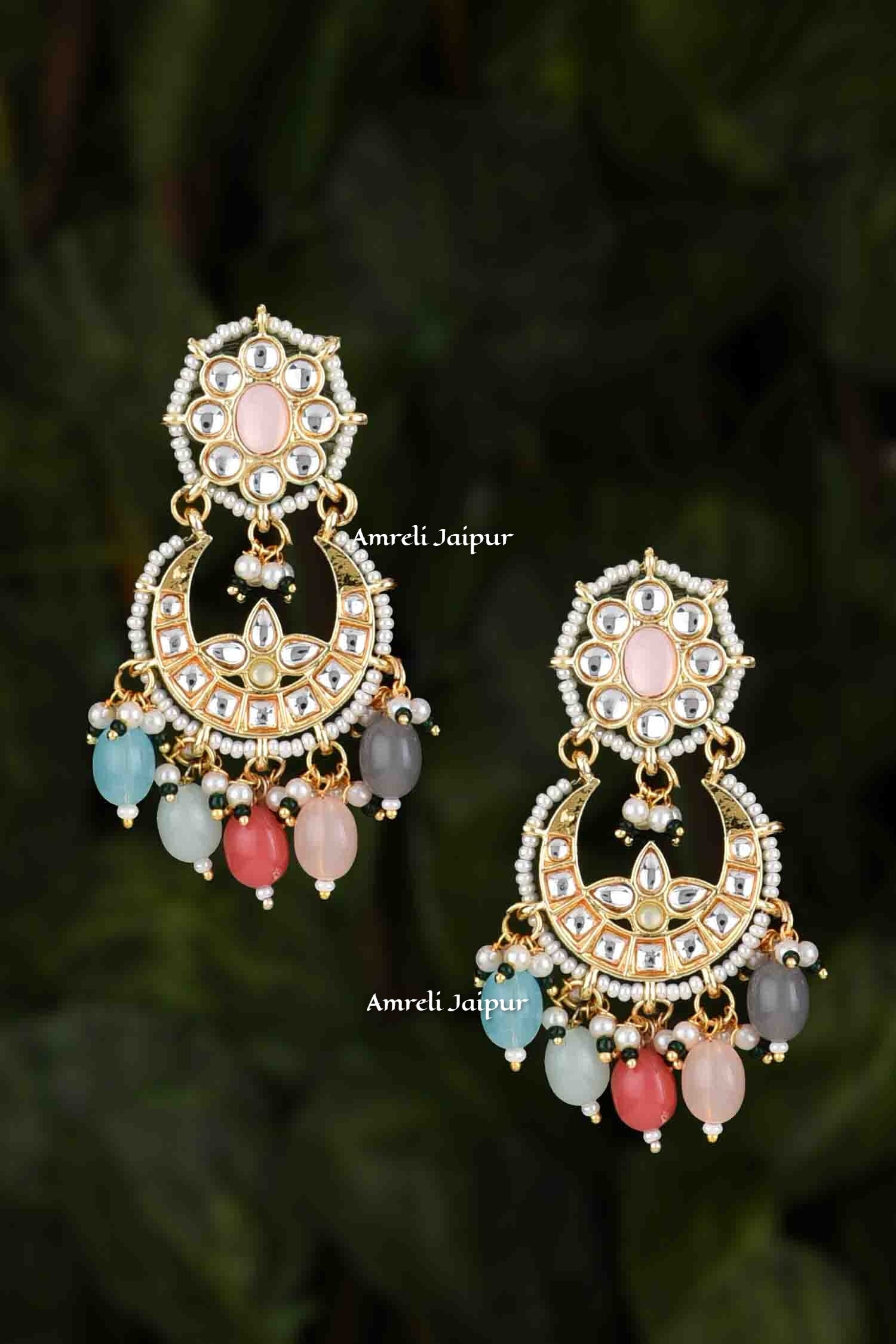 Una Kundan Chandbali Earrings