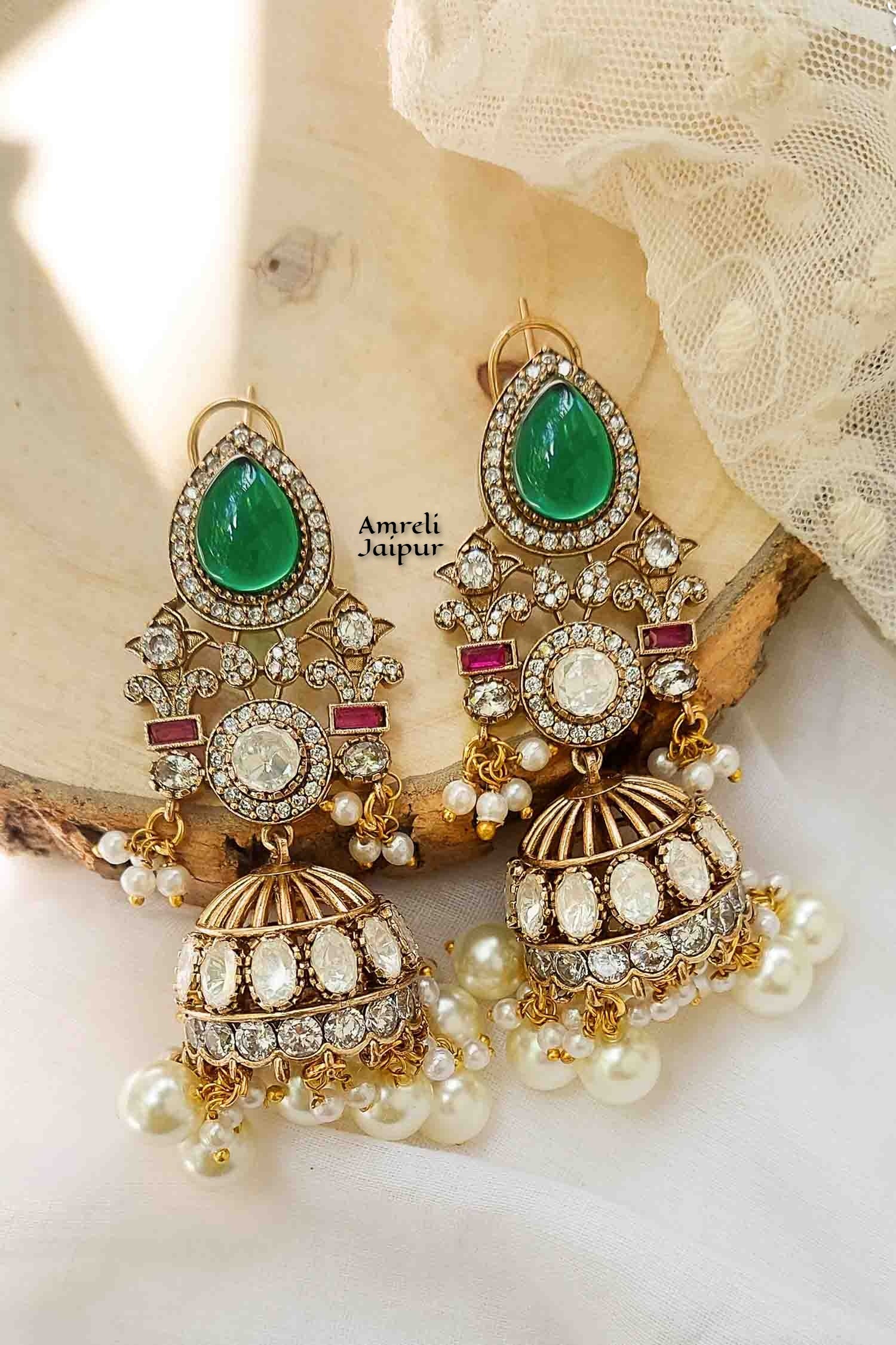 Samiyar Polki Victorian Earrings