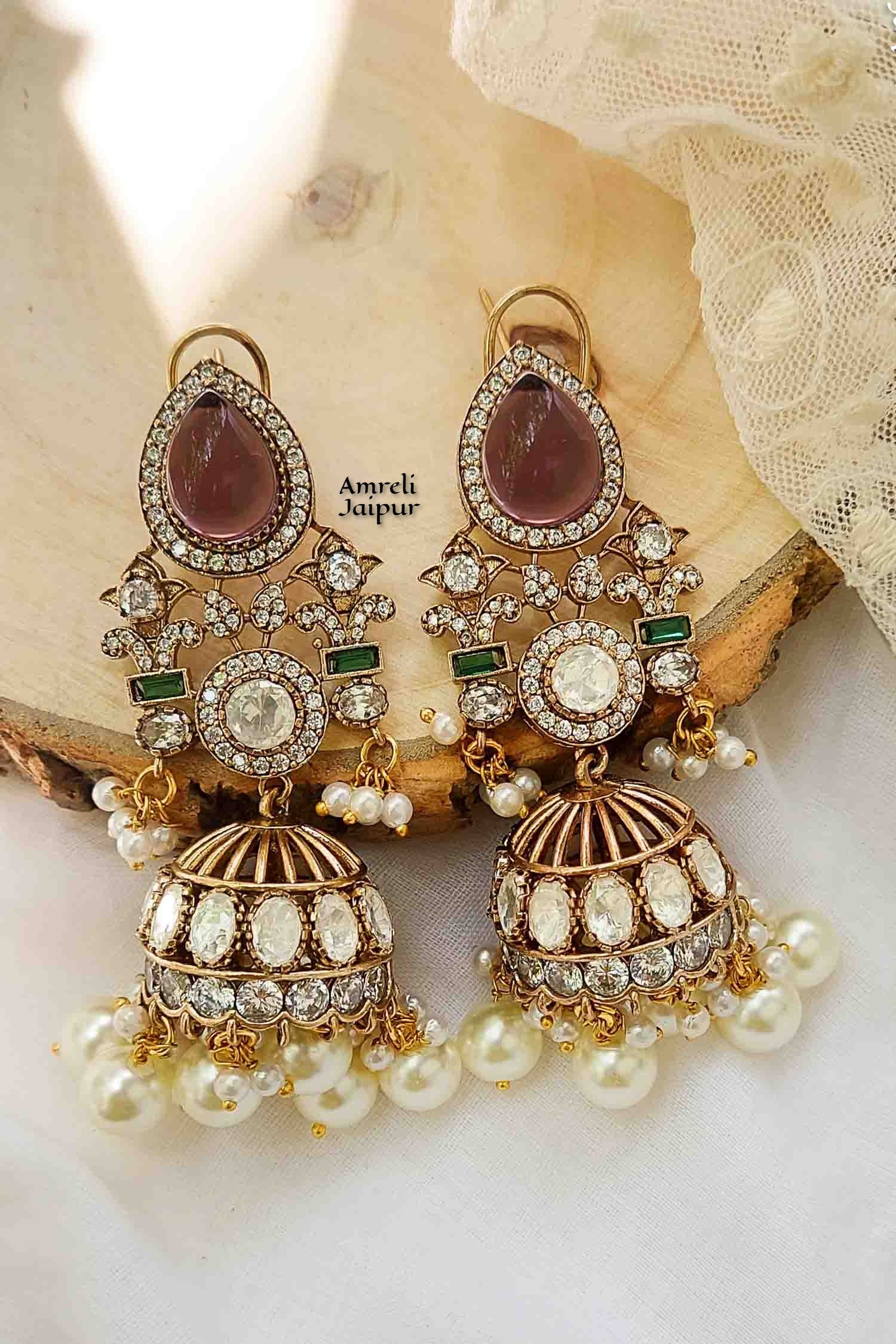 Samiyar Polki Victorian Earrings