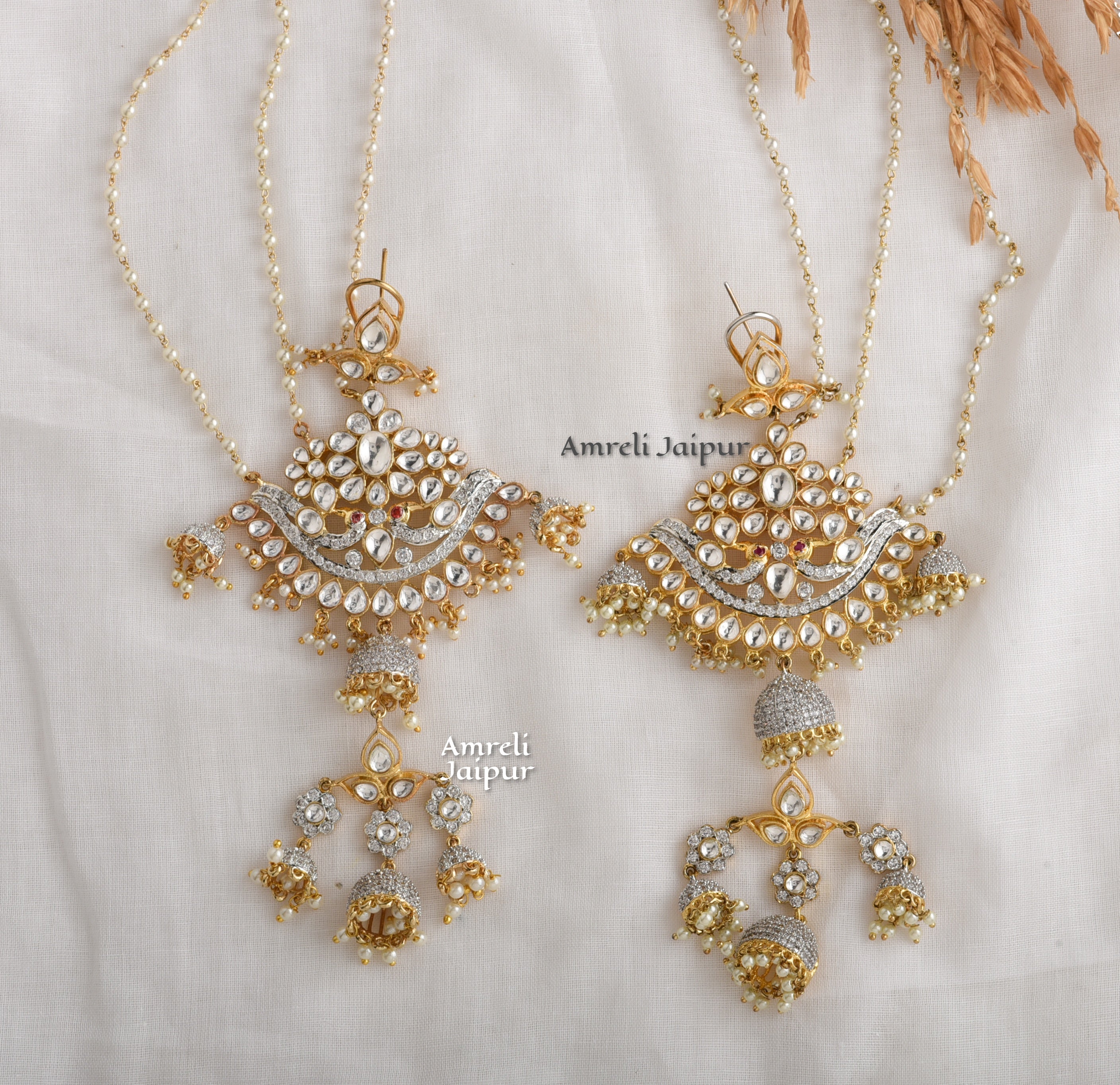 Aasiya Gold Silver Earrings