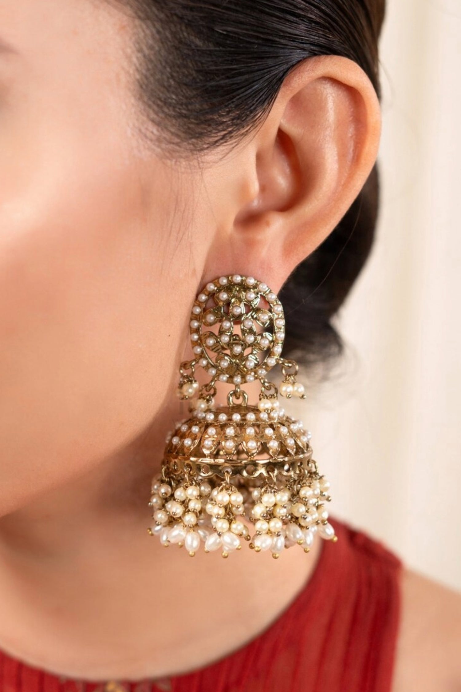 Shamsia Jadau Jhumka Earrings