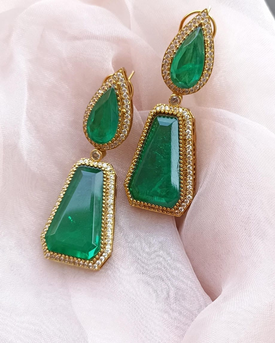 Romily Doublet Emerald Earrings