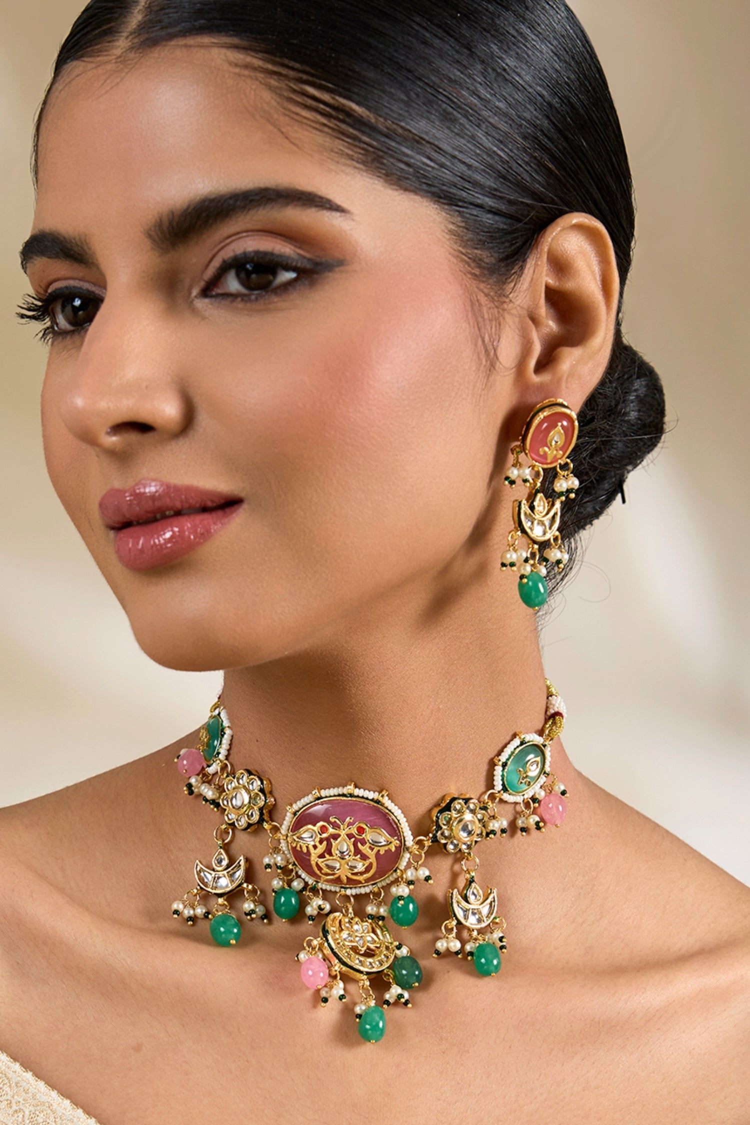 Harini Carving Kundan Choker Set