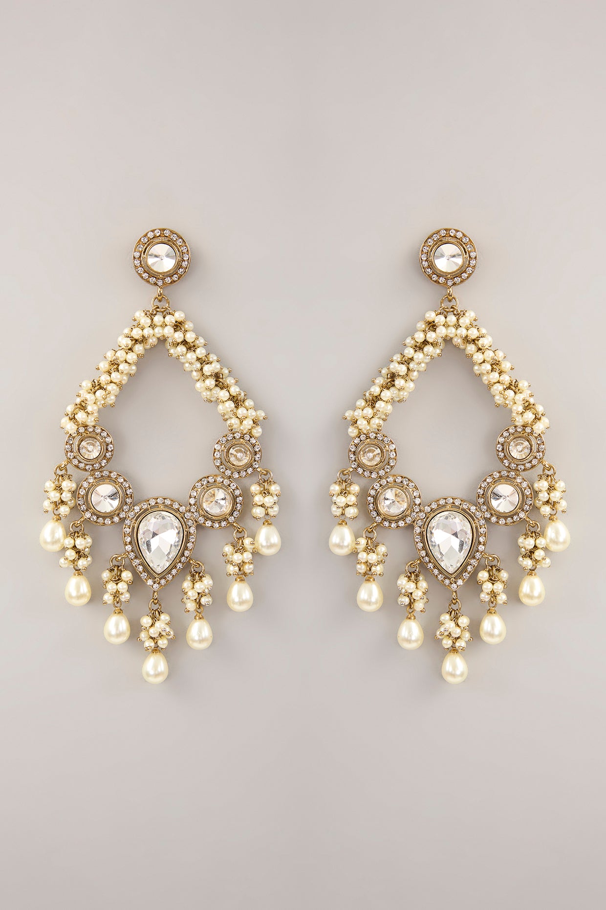 Lalima Kundan Pearl Earrings