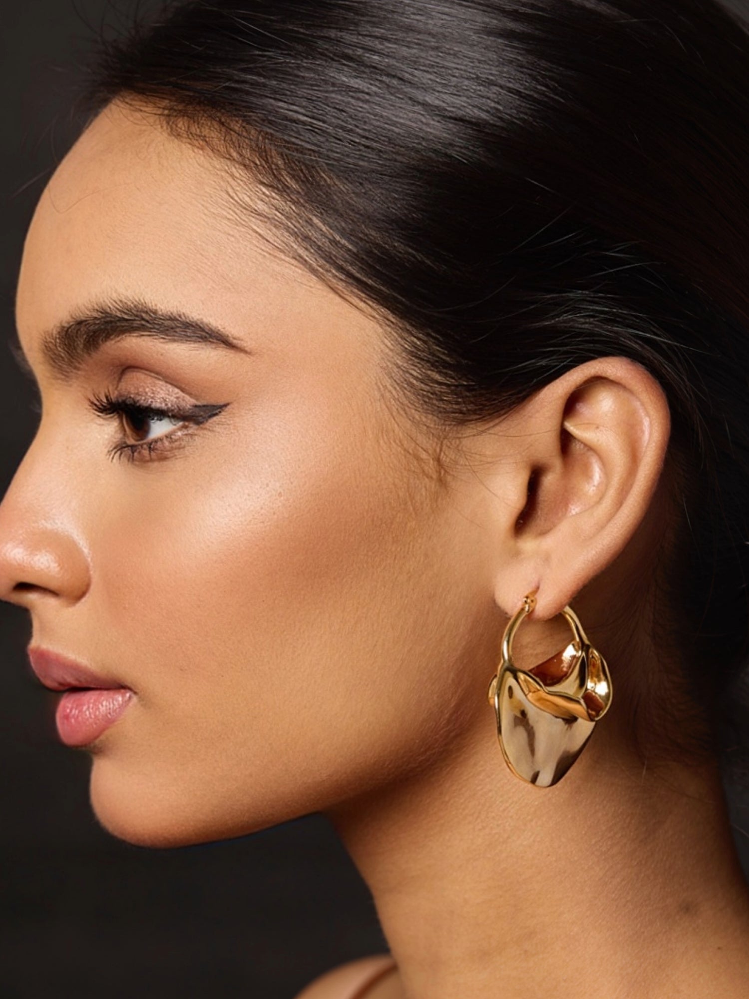 Gilded Wave Hoops