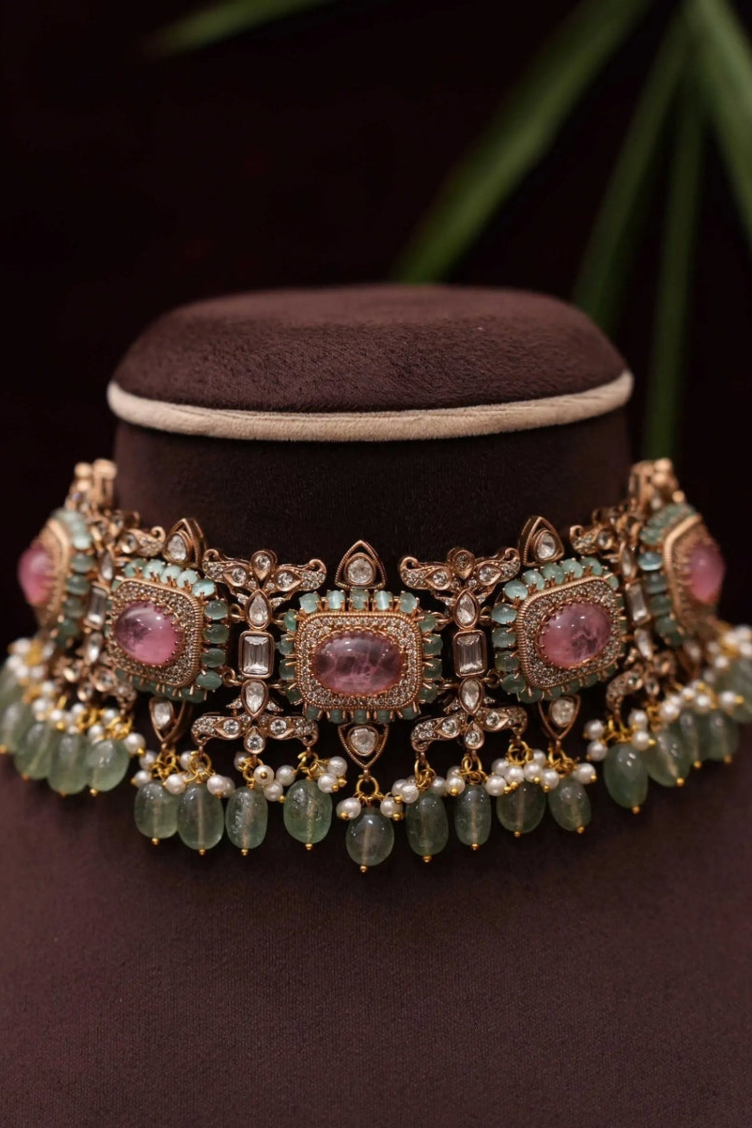 Disha Mint Polki Choker Set