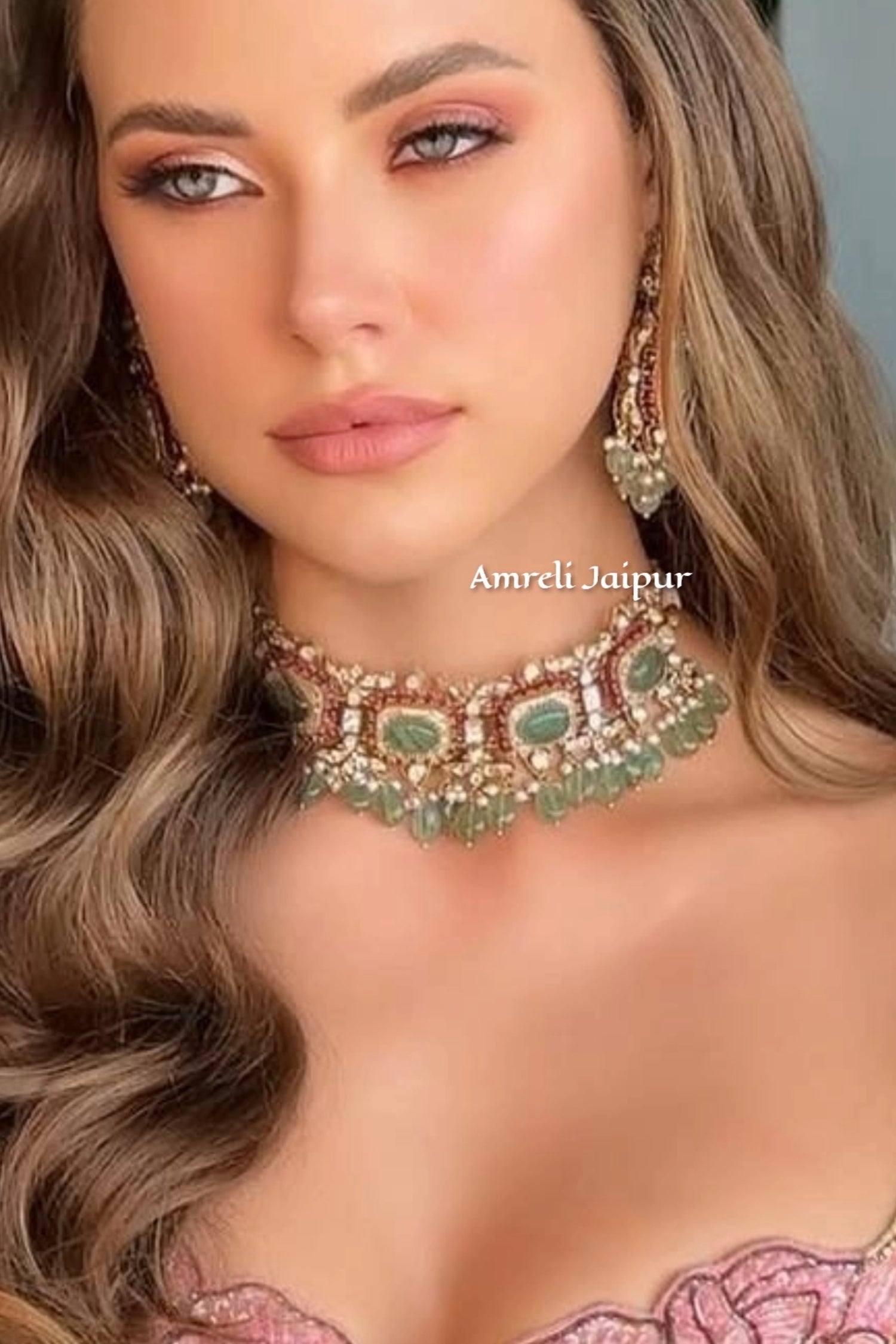 Disha Mint Polki Choker Set