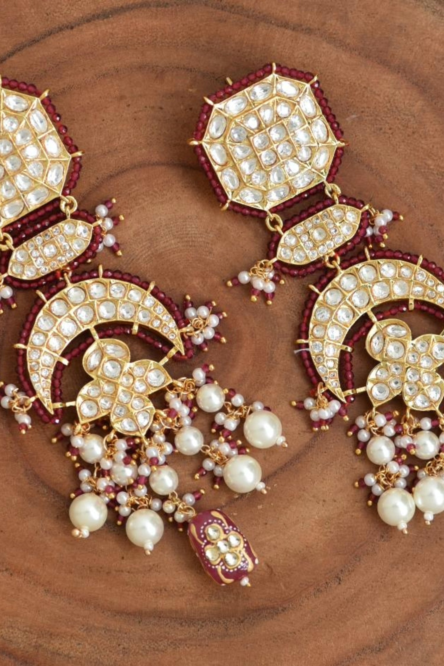 Anantam Pachi Kundan Earrings