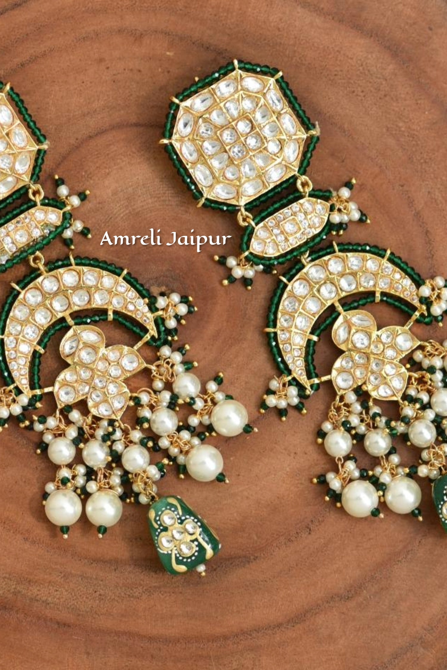 Anantam Pachi Kundan Earrings