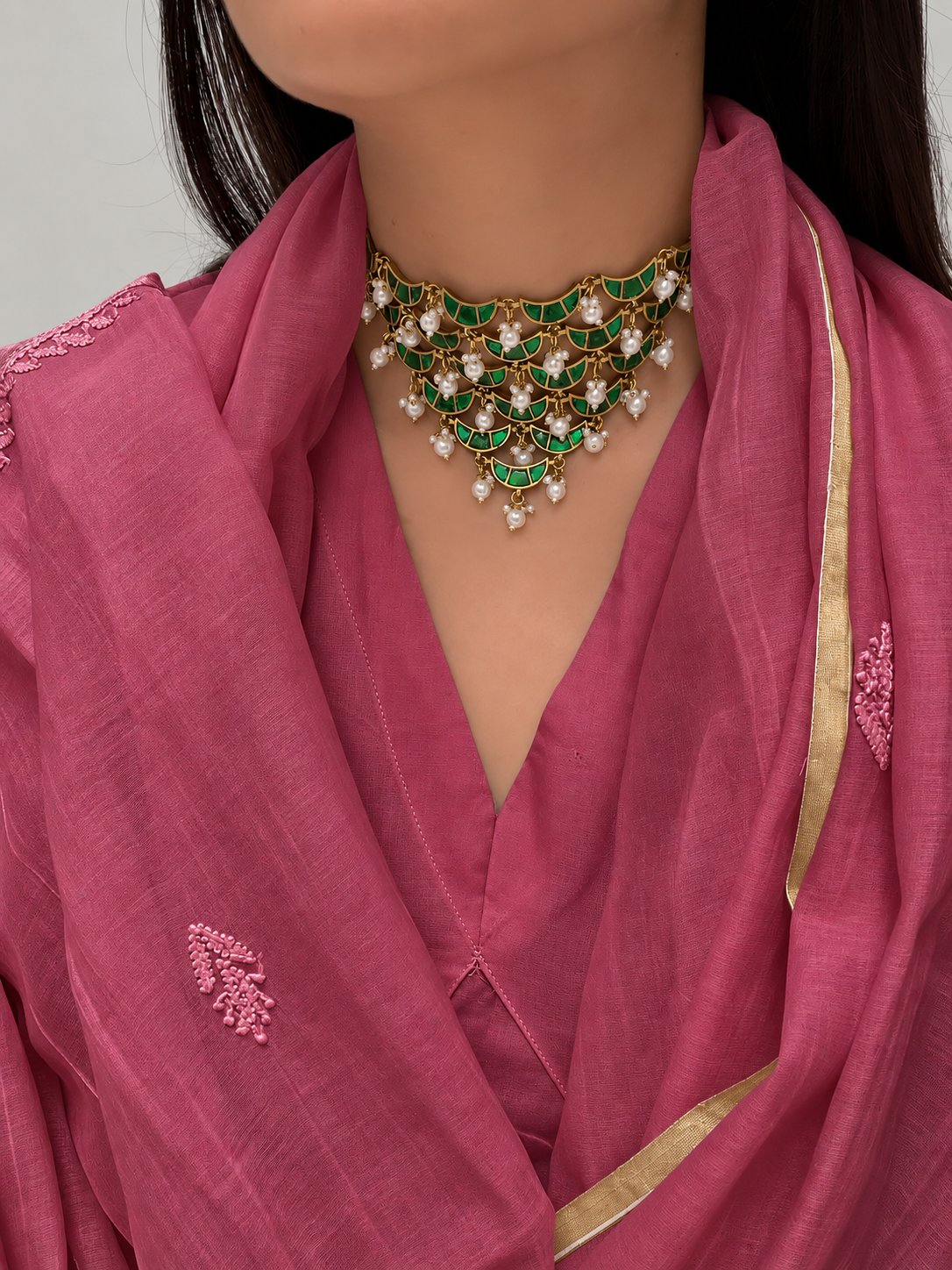 Parvati Pachi Kundan Set