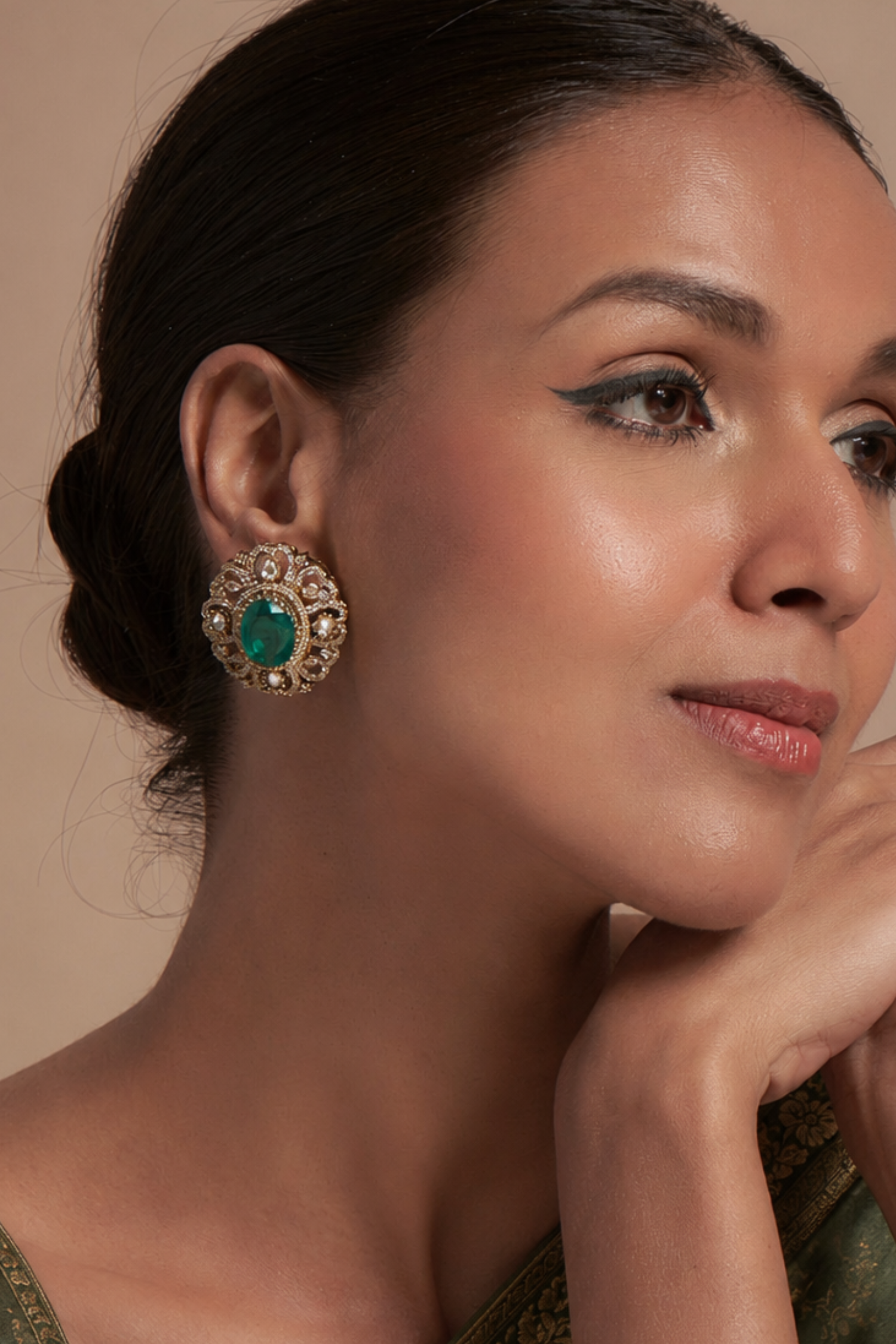 Hazoori Victorian Studs Earrings