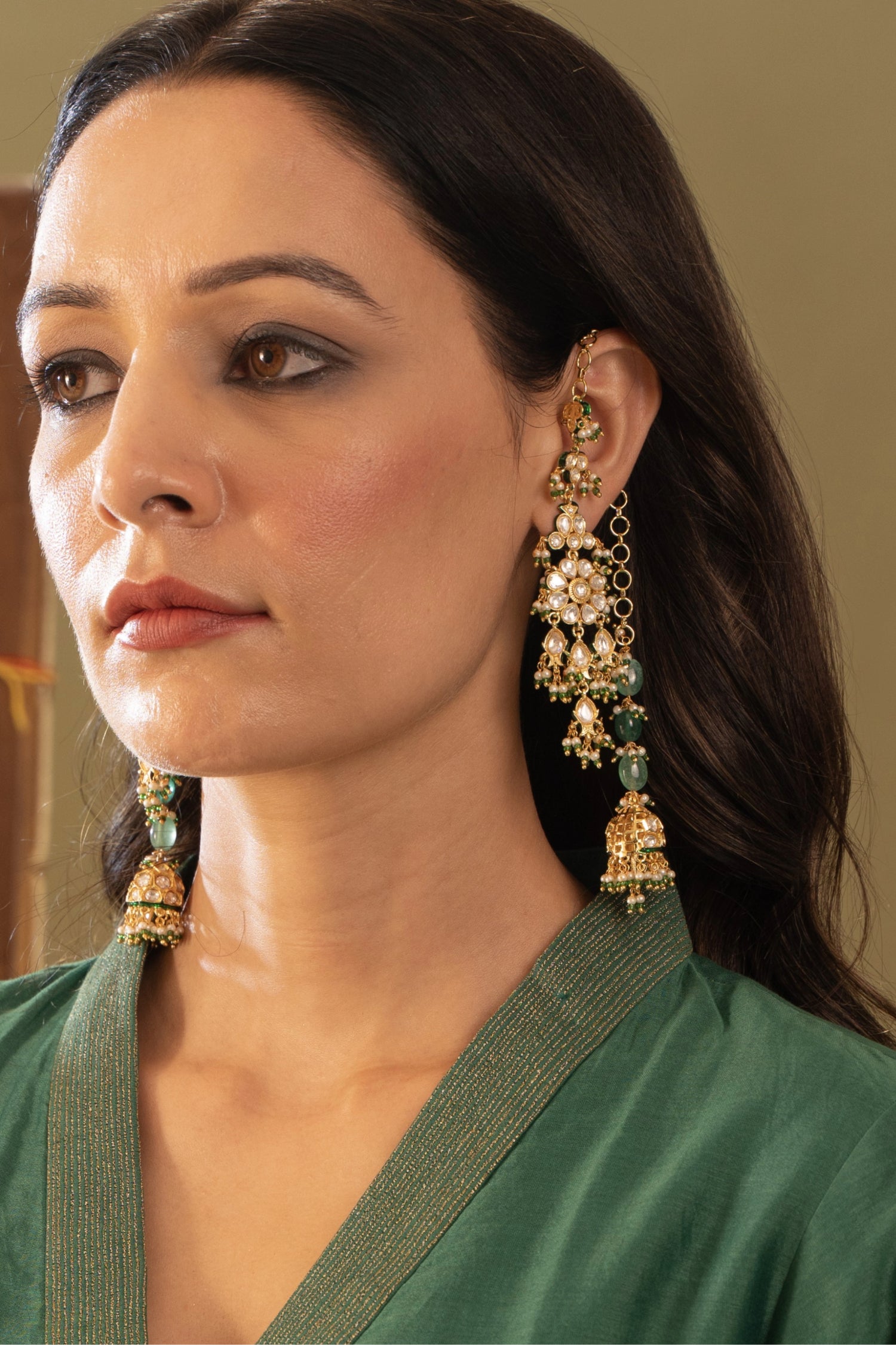 Ishya Polki Kundan Earrings