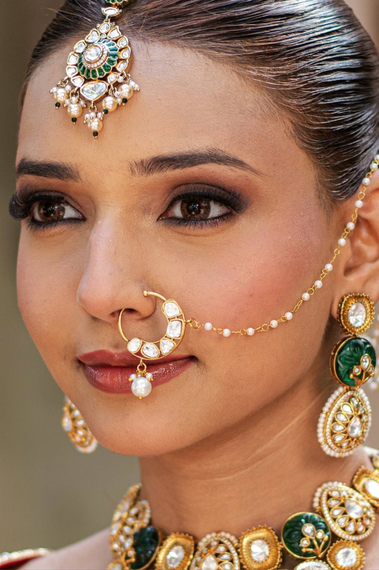 Polki Kundan Nose Ring