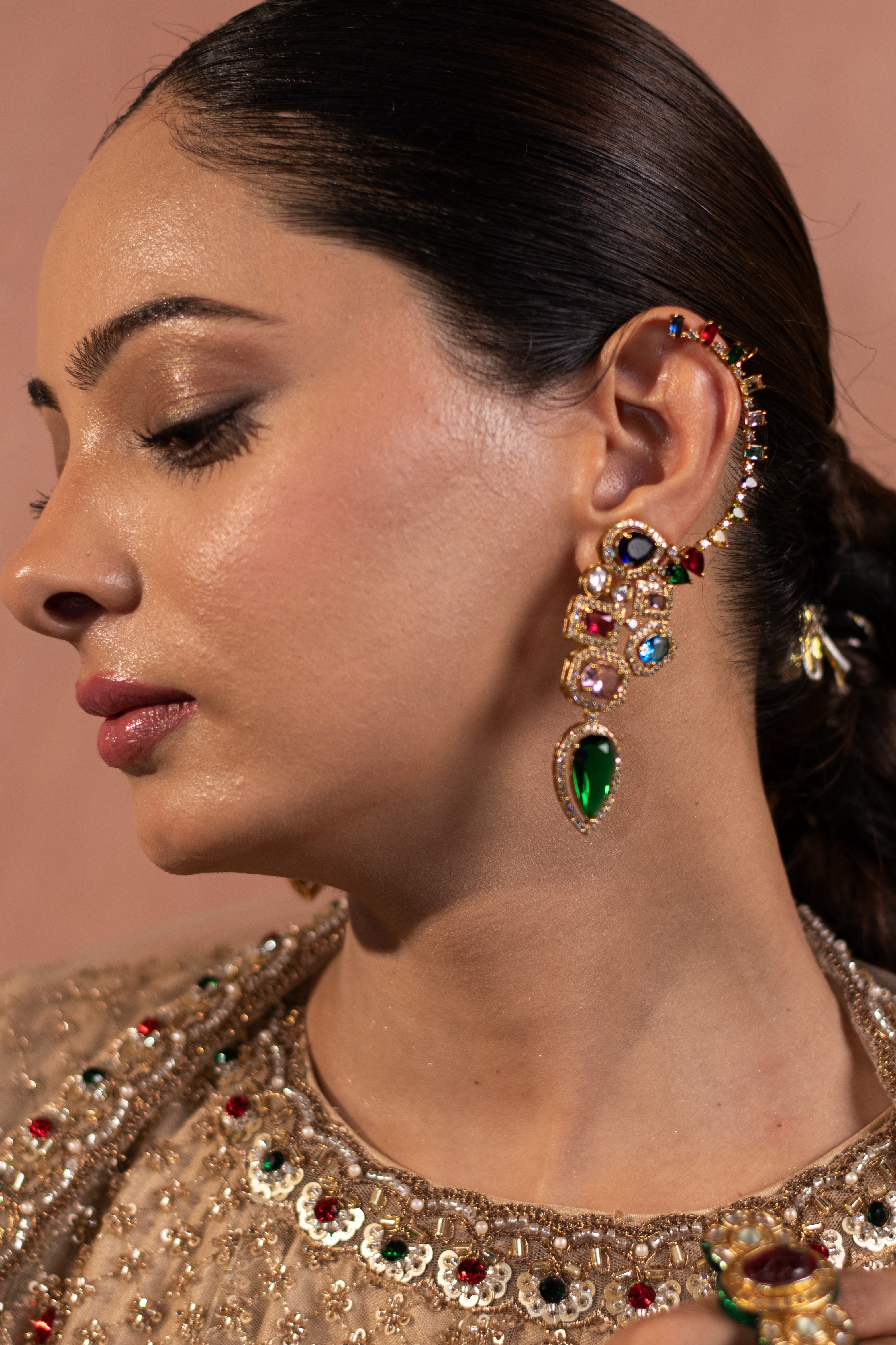 Rihana Semi Precious Stone Earrings