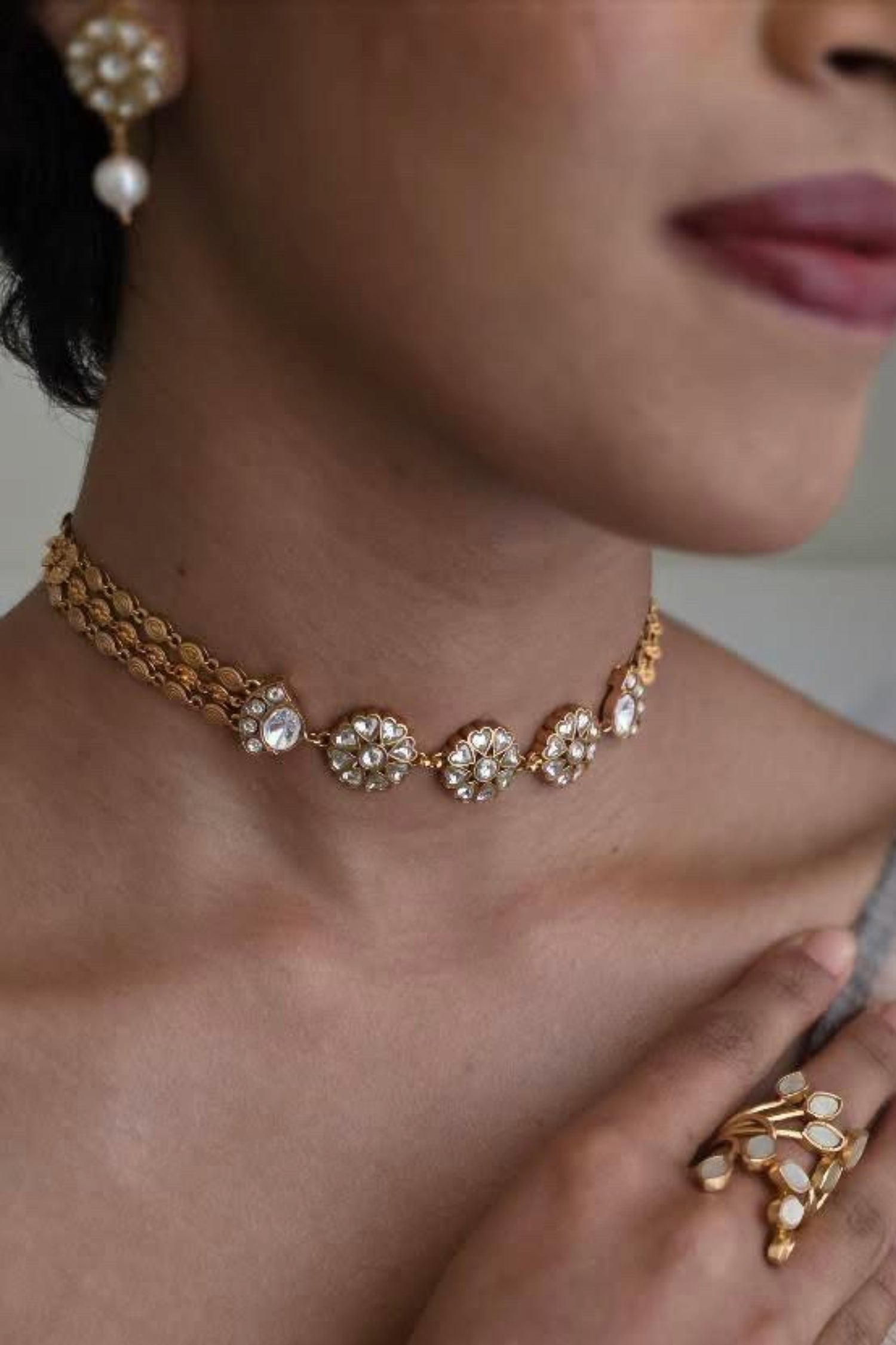 Nira Polki Necklace Set