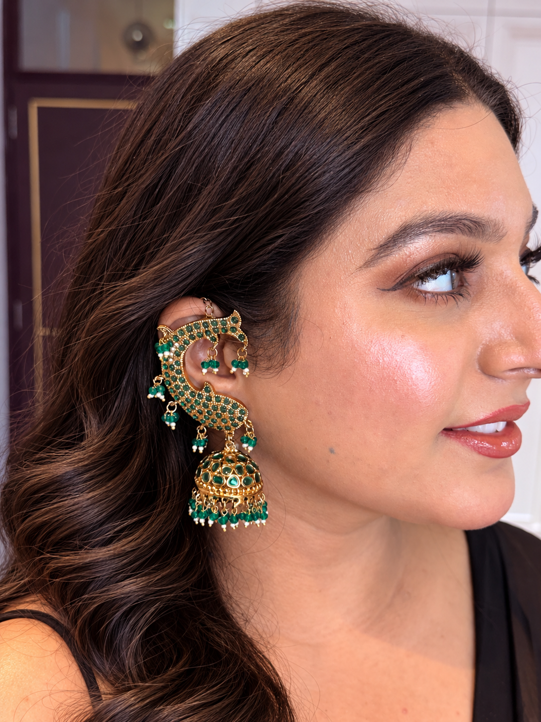 Vrishti Earcuff Kundan Earrings