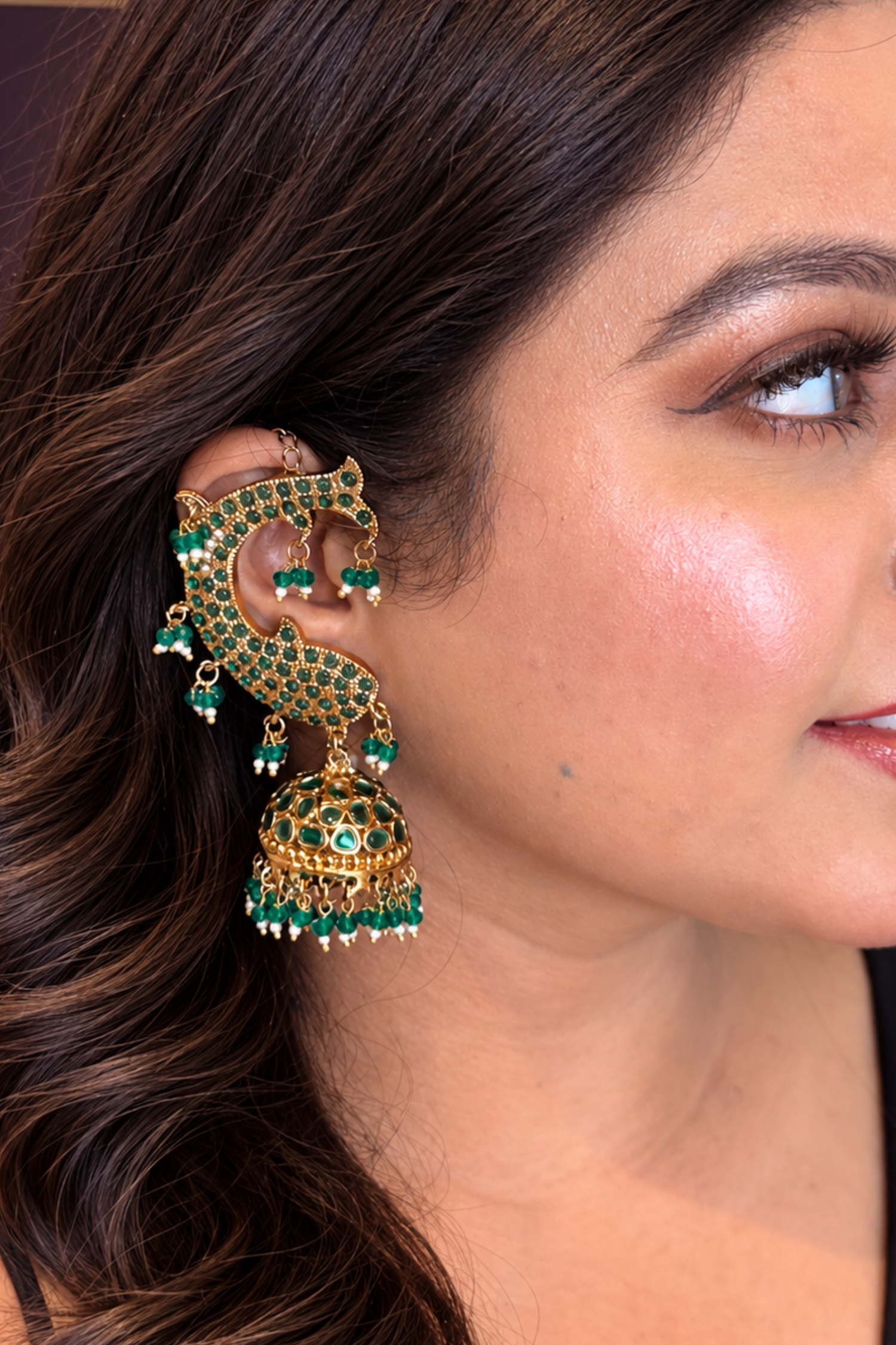 Vrishti Earcuff Kundan Earrings