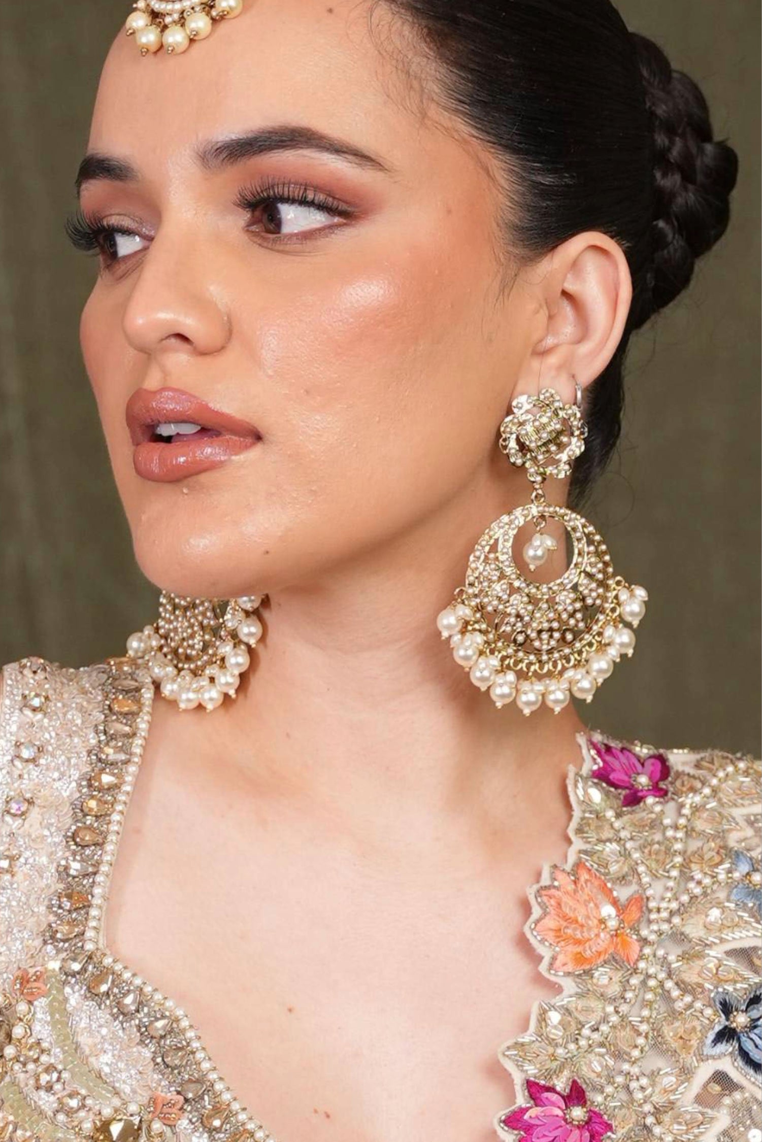 Mohana Jadau Chandbali Earrings