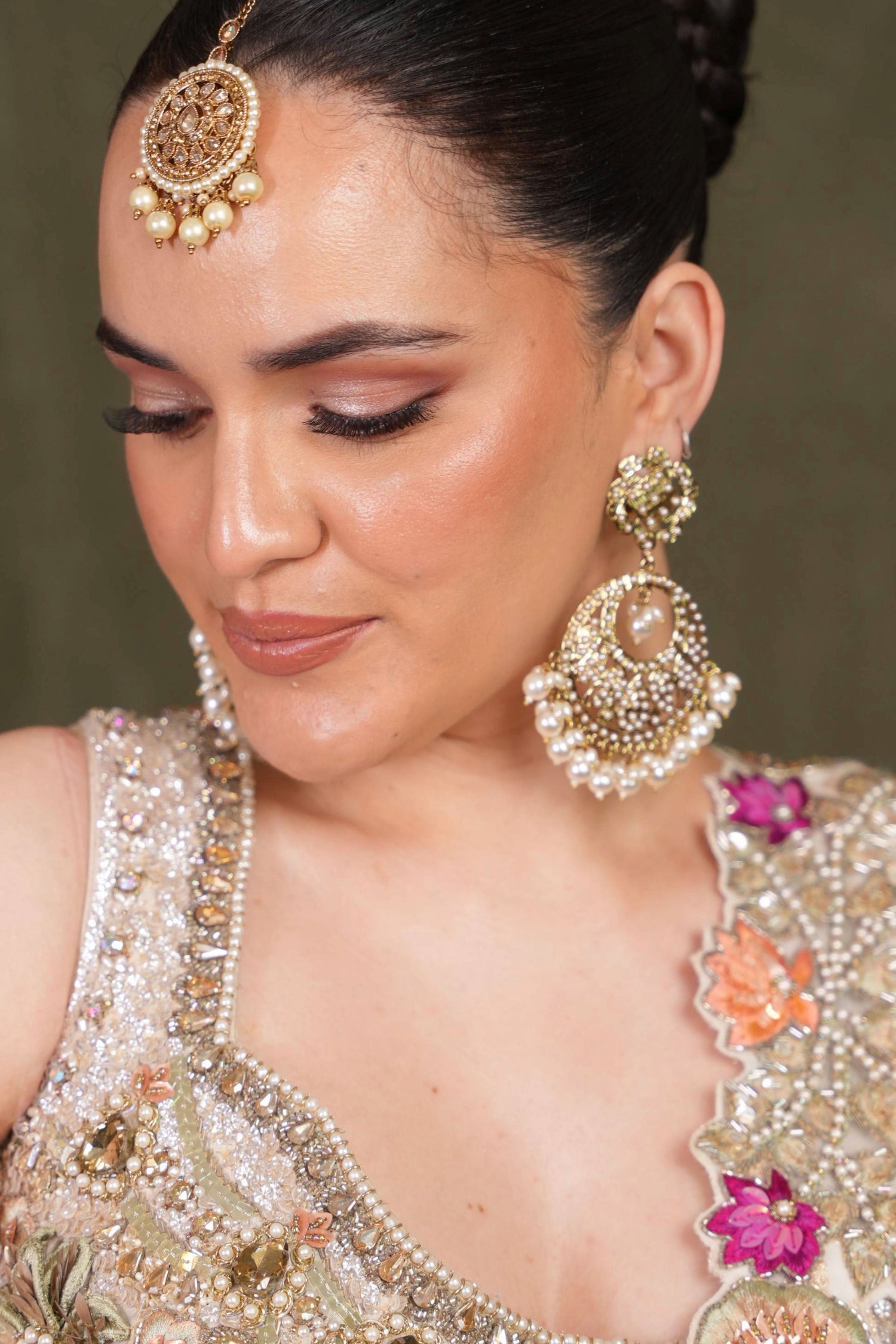 Mohana Jadau Chandbali Earrings