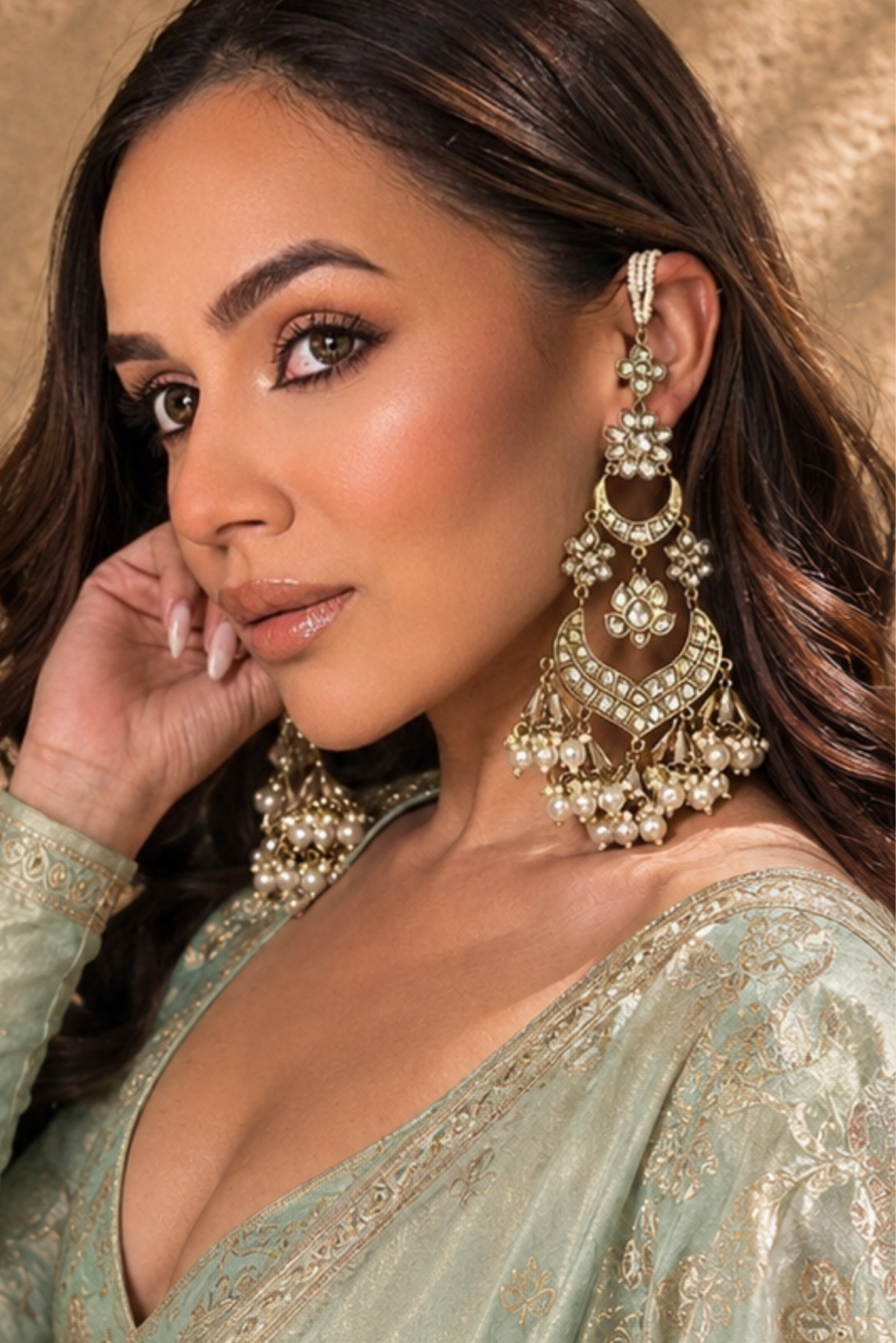 Fiza Multi Kundan Earrings