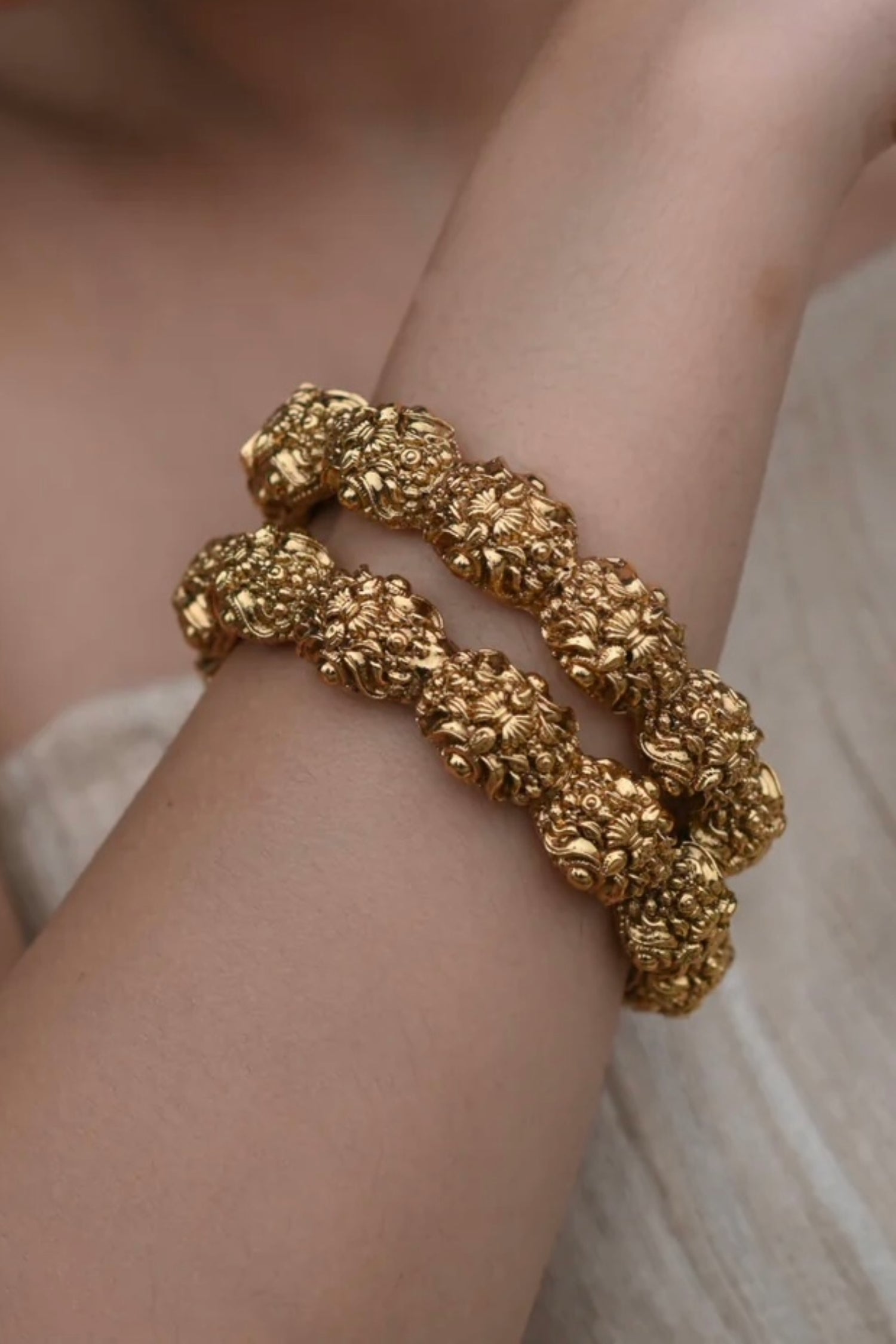 Intricate Gold Plated Bangle