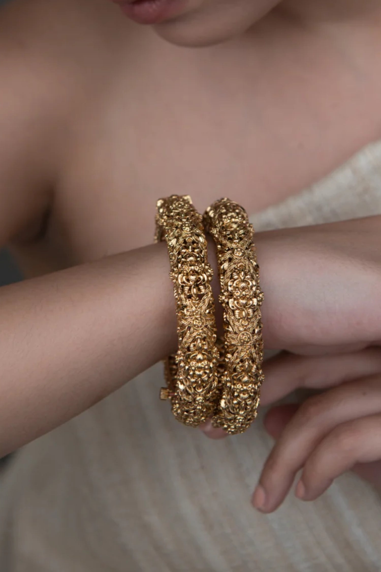 Intricate Gold Plated Bangle