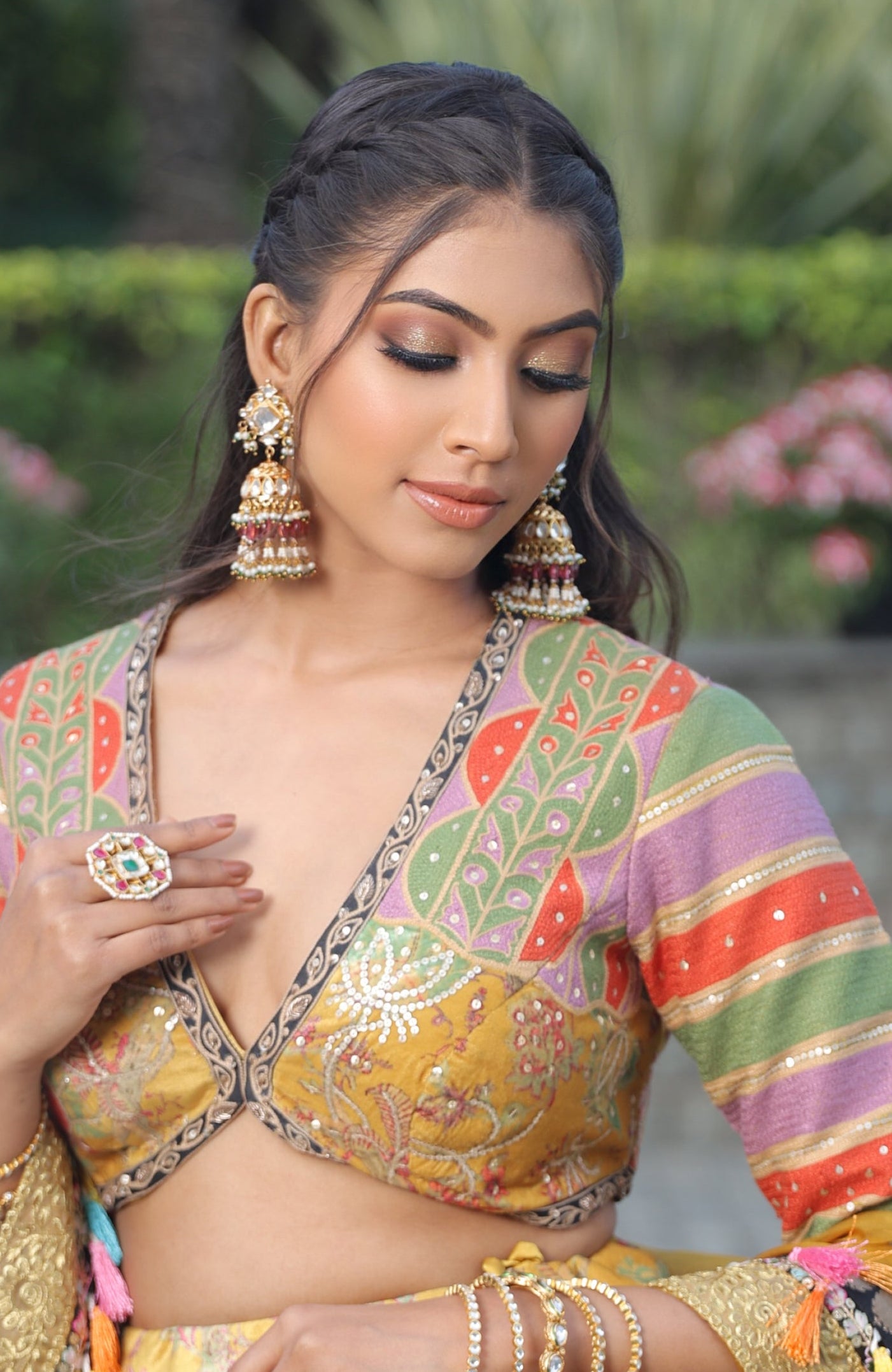 Nabia Pachi Kundan Jhumki Earrings