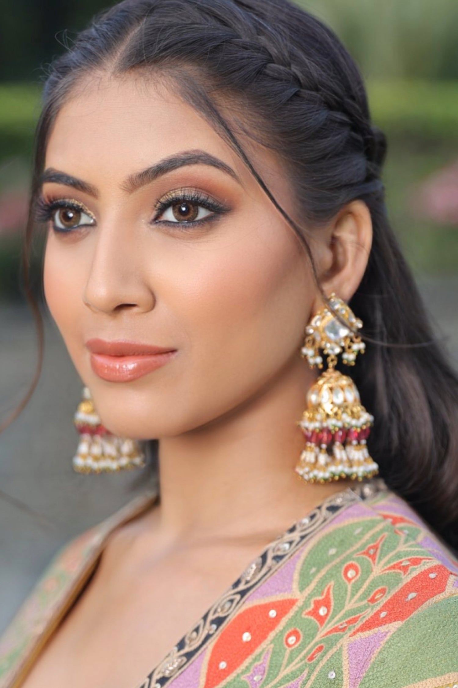 Nabia Pachi Kundan Jhumki Earrings