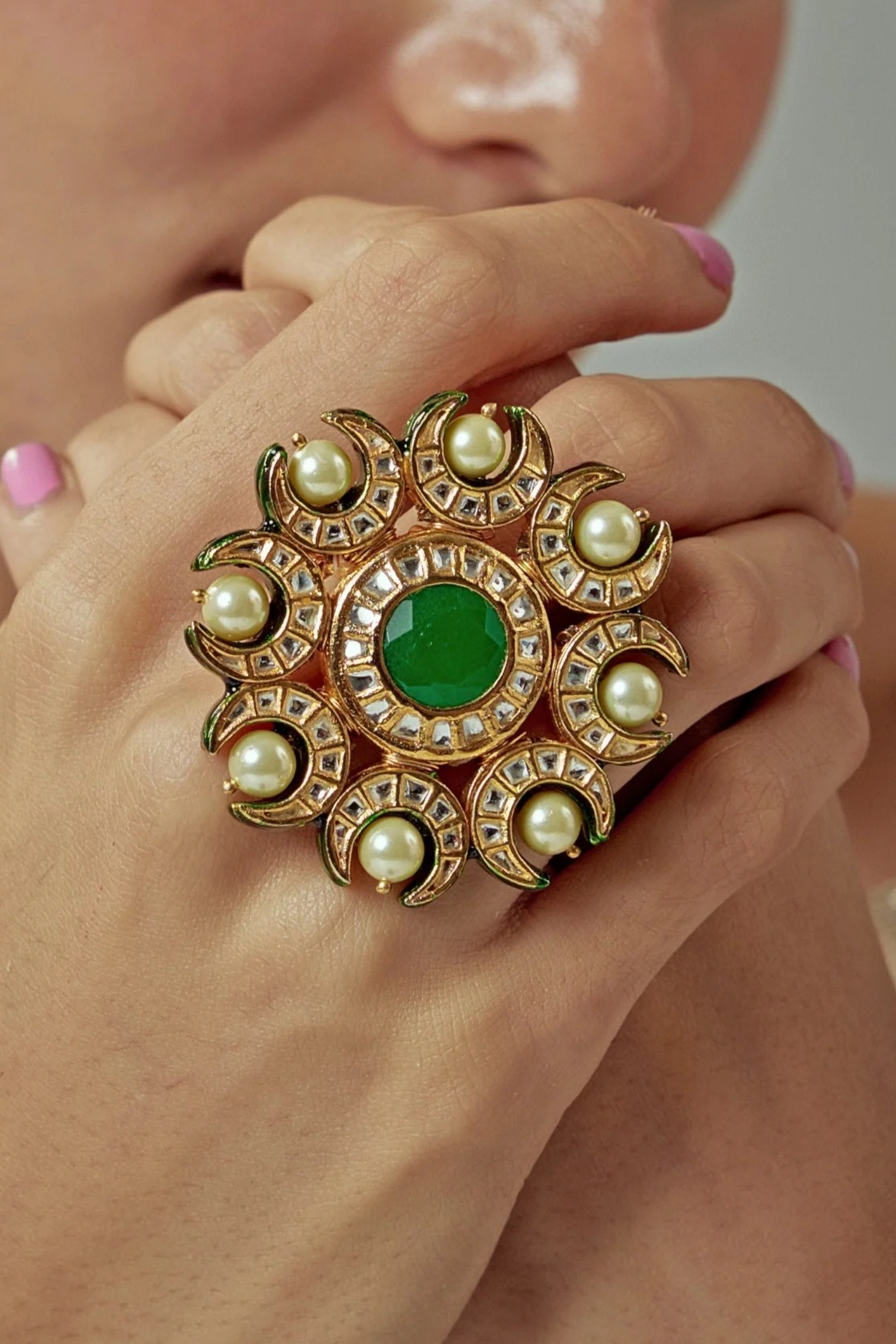 Kundan Meena Ring