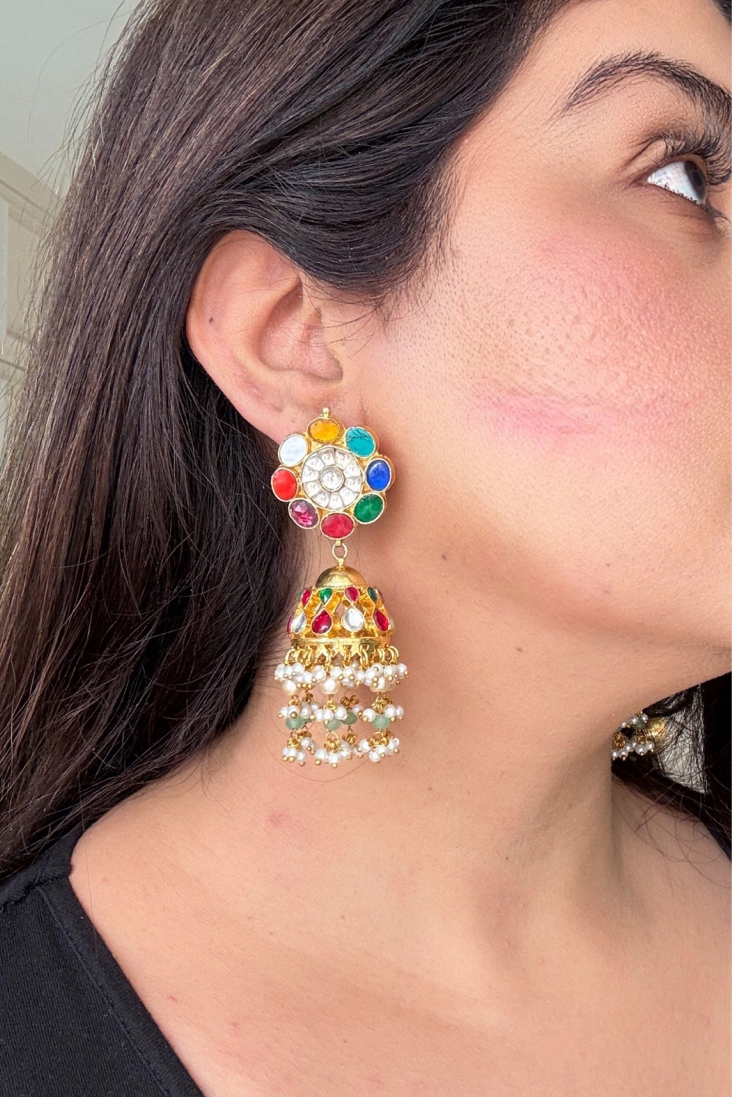 Reena Pachi Kundan Jhumkas