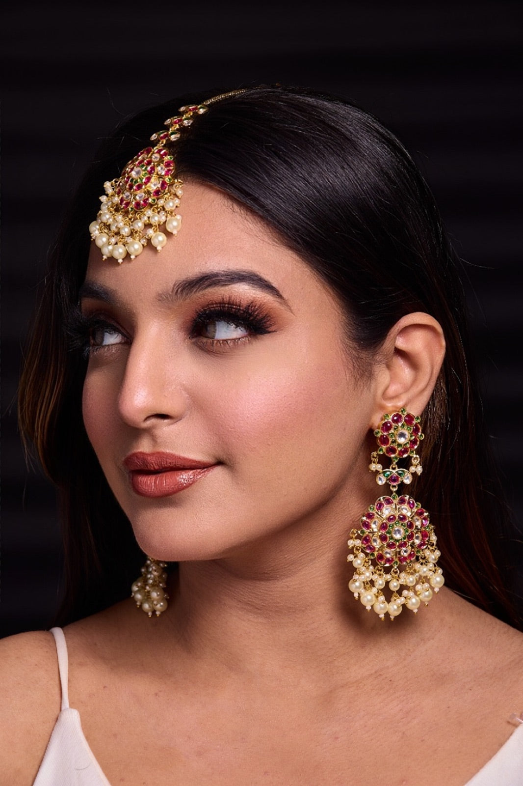 Kritika Polki Earrings with Maangtika