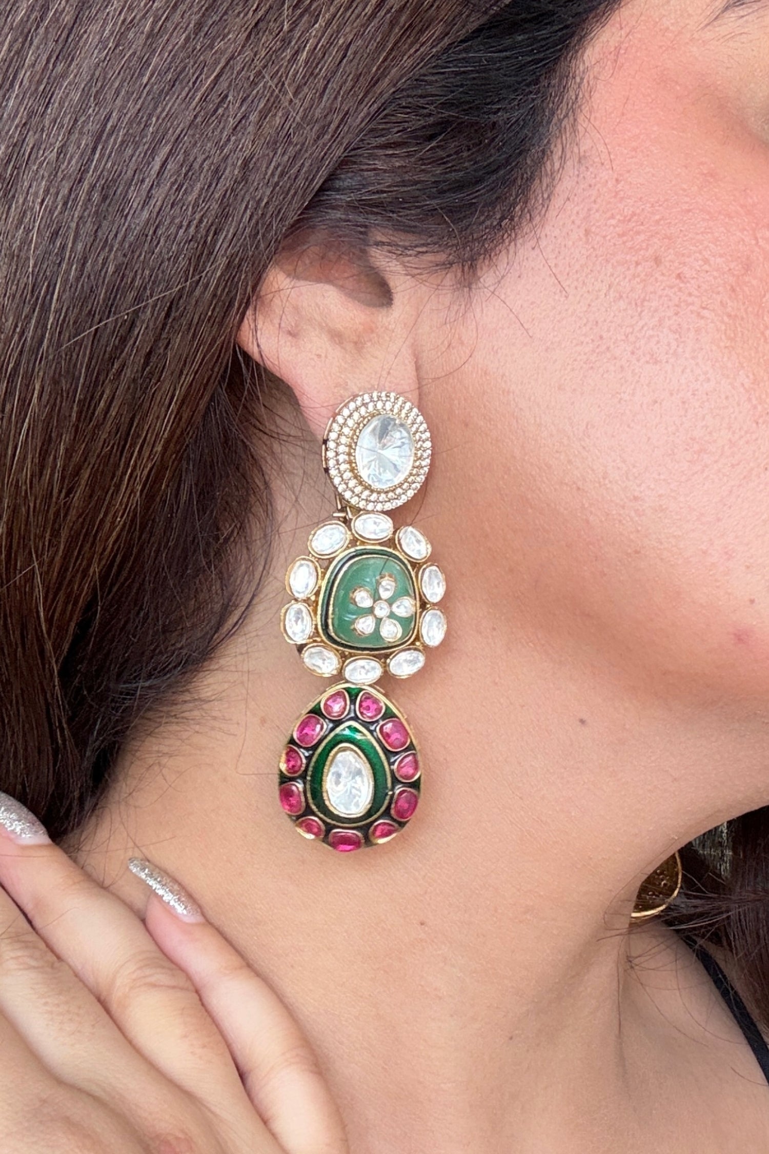 Rivasa Polki Earrings