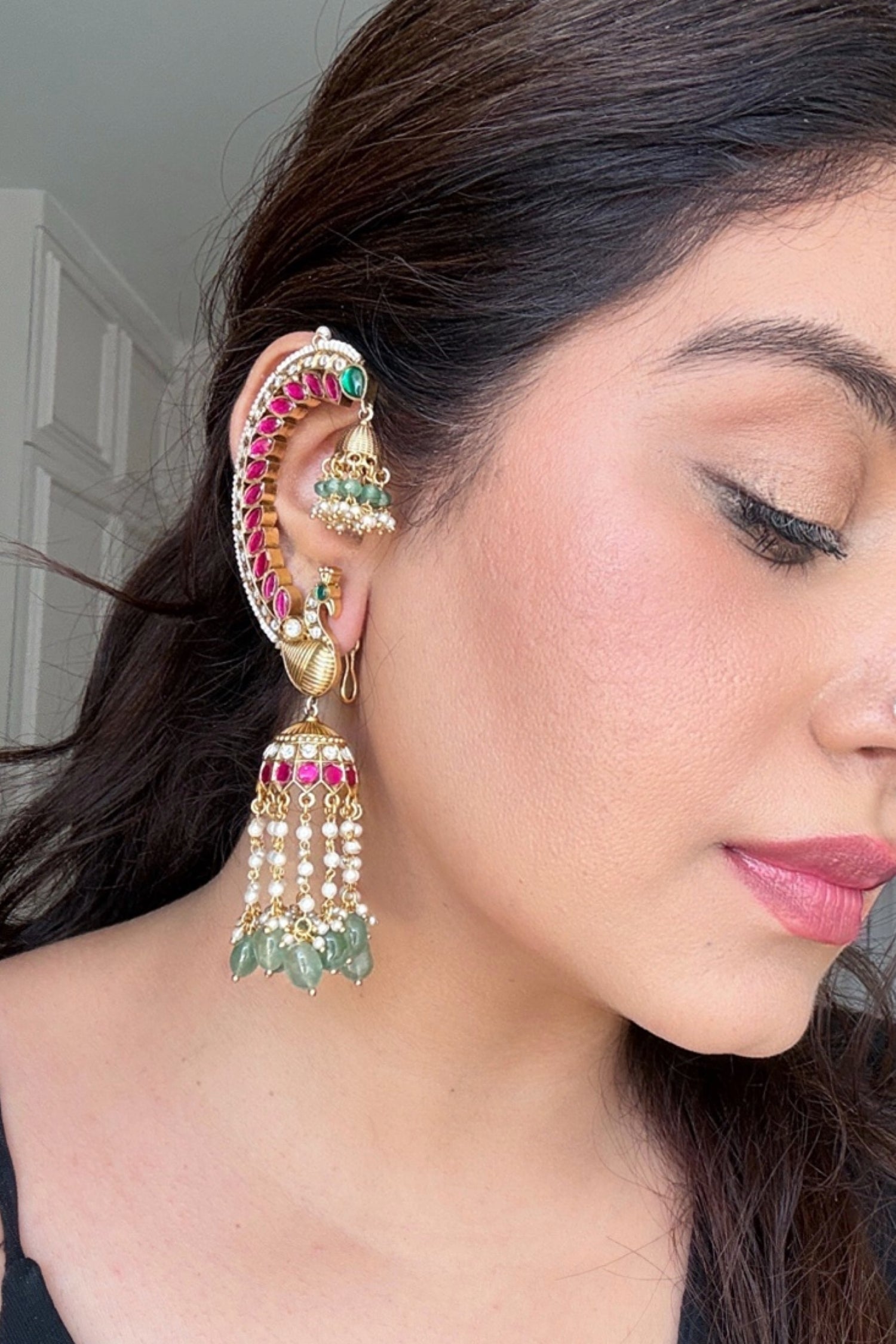 Gazal Earcuff Jhumka Earrings