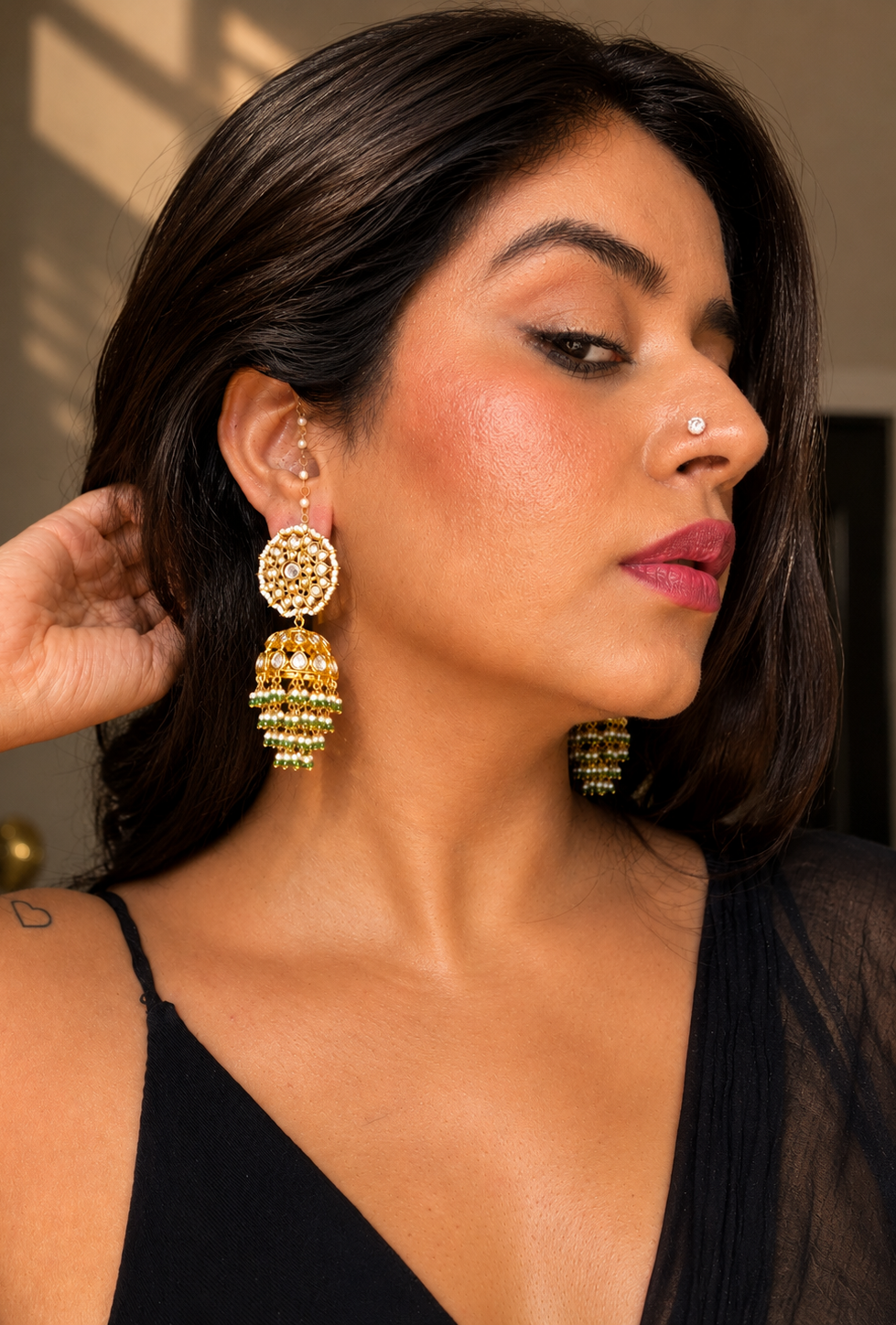 Ivanka Gold Plated Polki Earrings