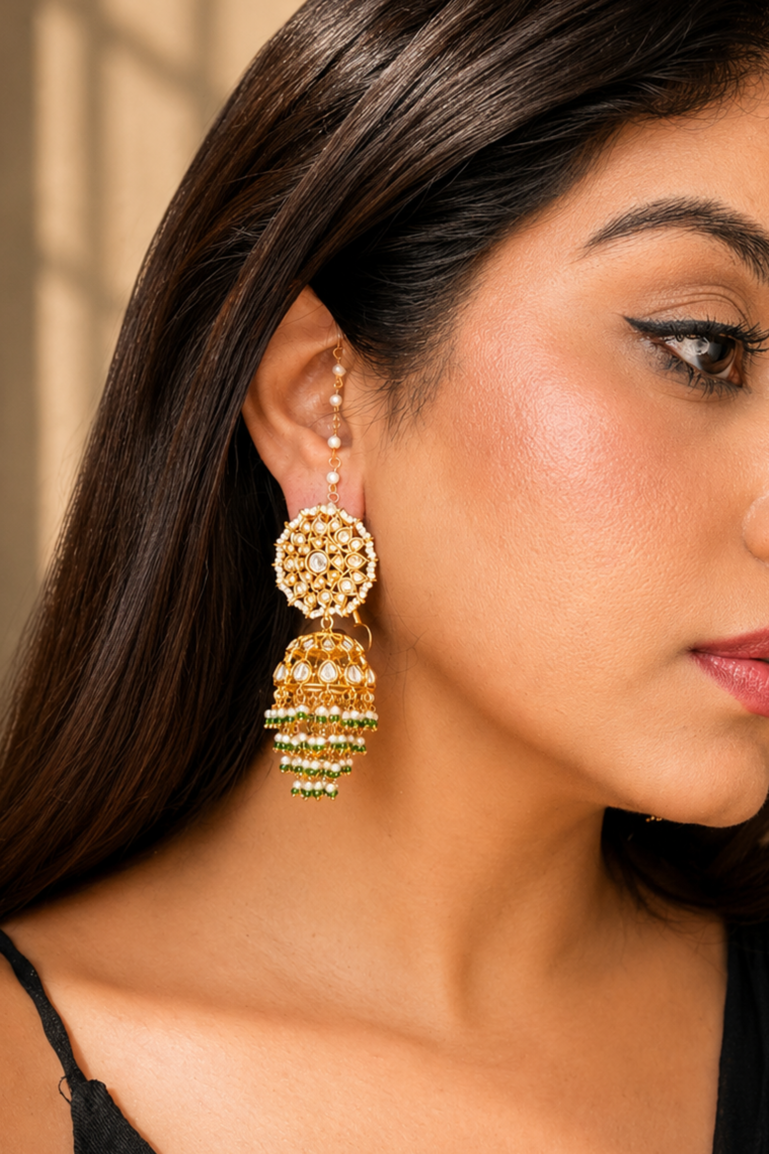 Ivanka Gold Plated Polki Earrings