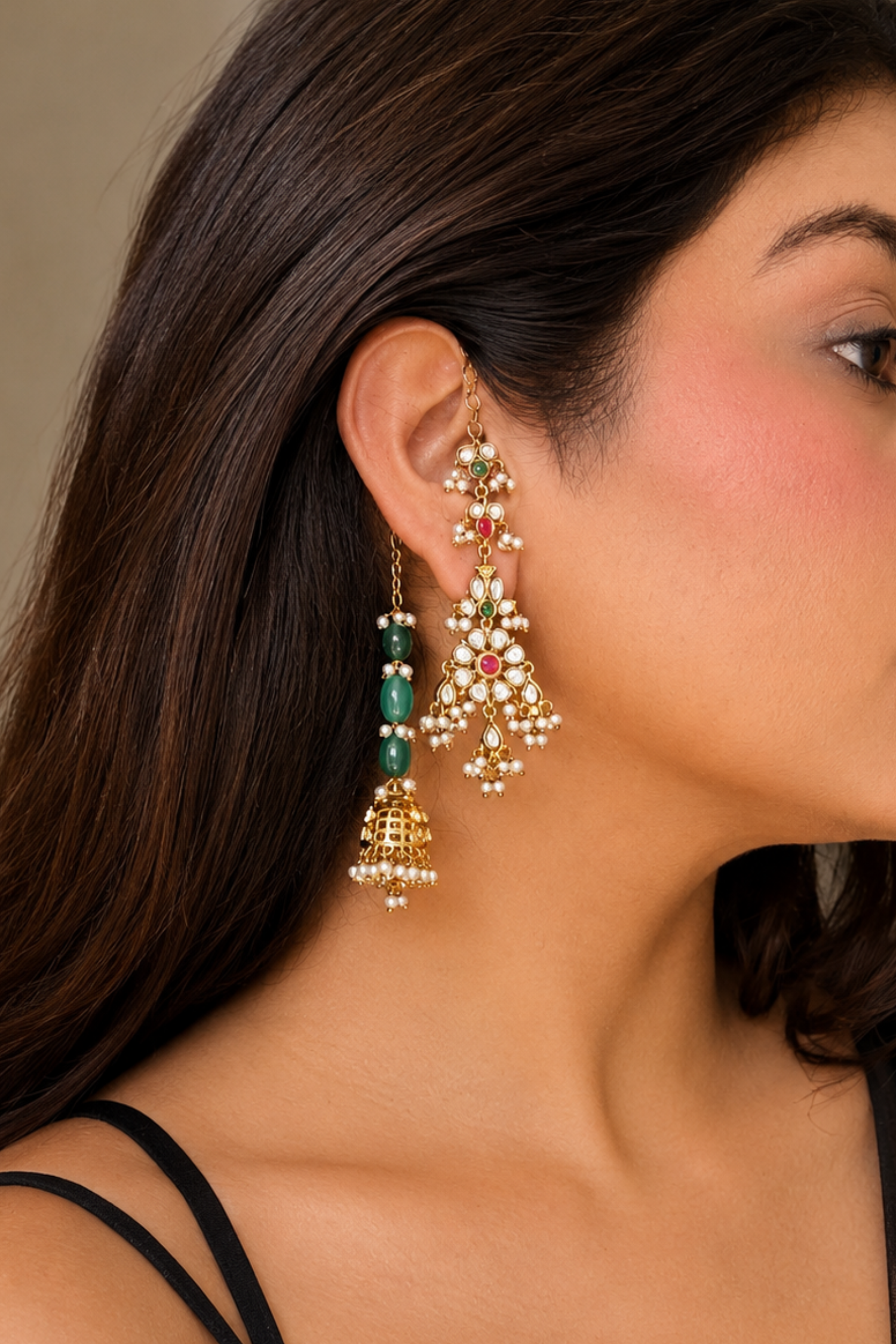 Raasha Gold Plated Polki Earrings